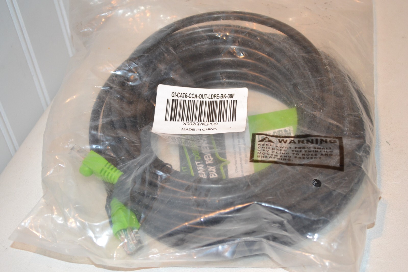 GEARIT Cat 6 GI-CAT6-CCA-OUT-LDPE-BK-30F