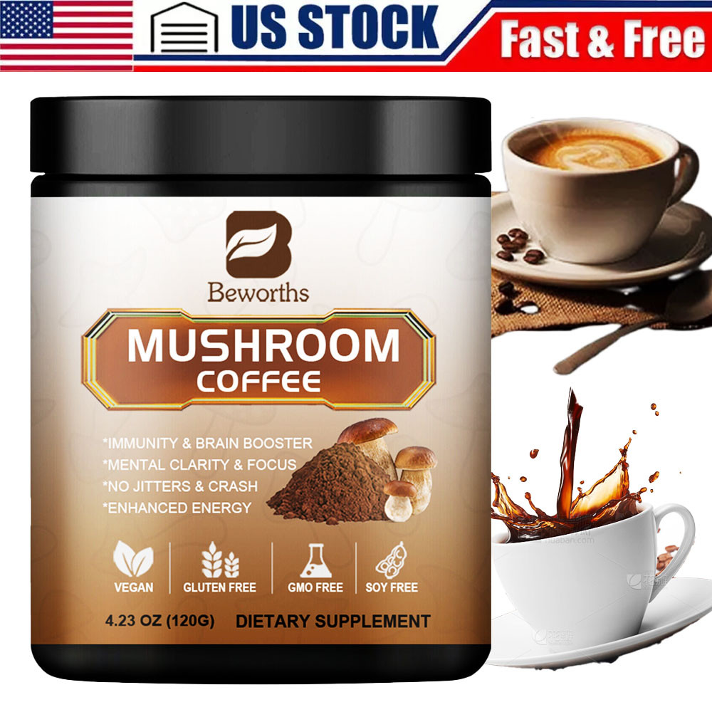 Mushroom Coffee-Organic Coffee Supplement - Boost Energy 22/38/80 Servings