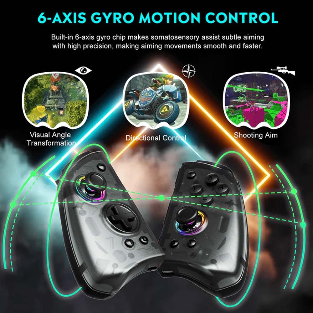 QRD Stellar T5 Wireless Controller Joy-pad for Nintendo Switch Pro Lite OLED PC