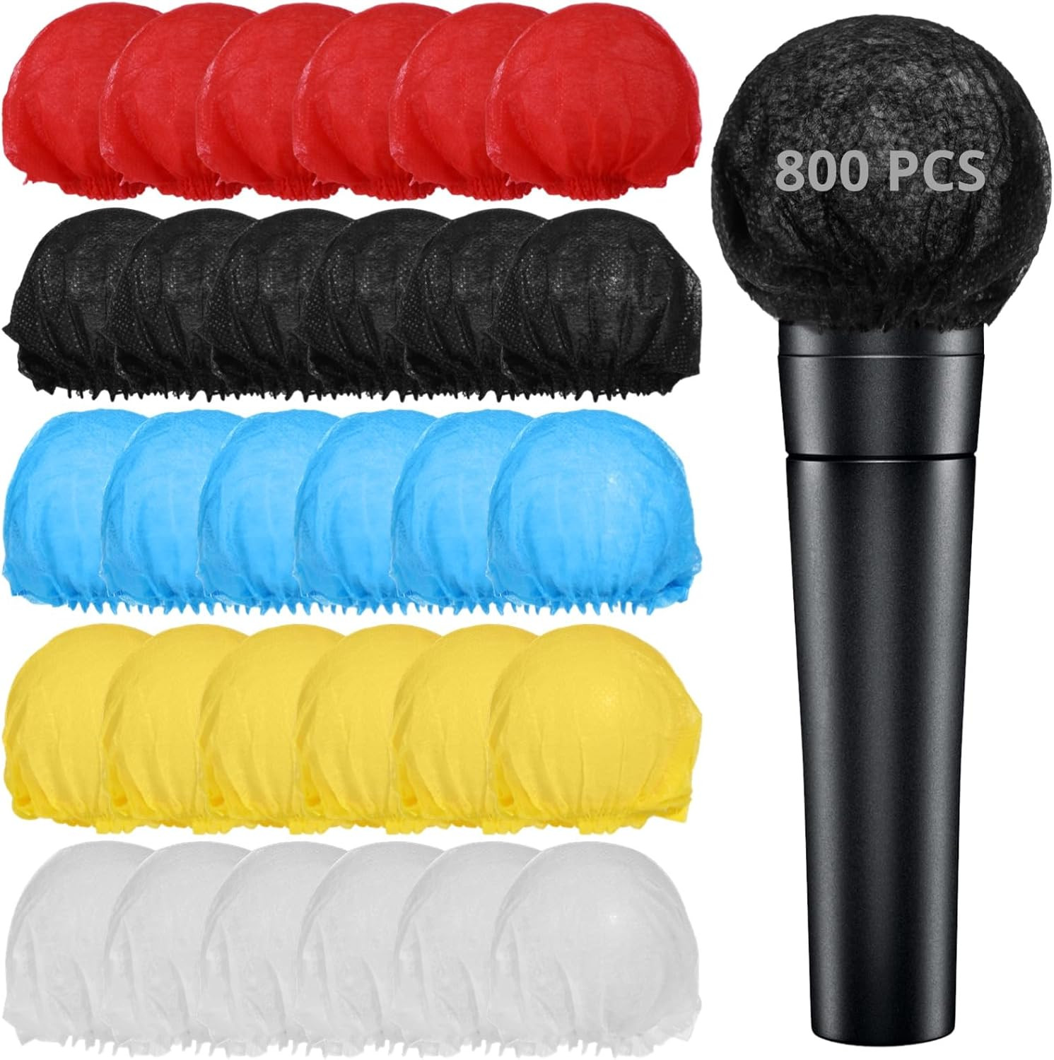 800 Pcs Disposable Microphone Covers, Non-Woven Handheld Microphone Windscree...