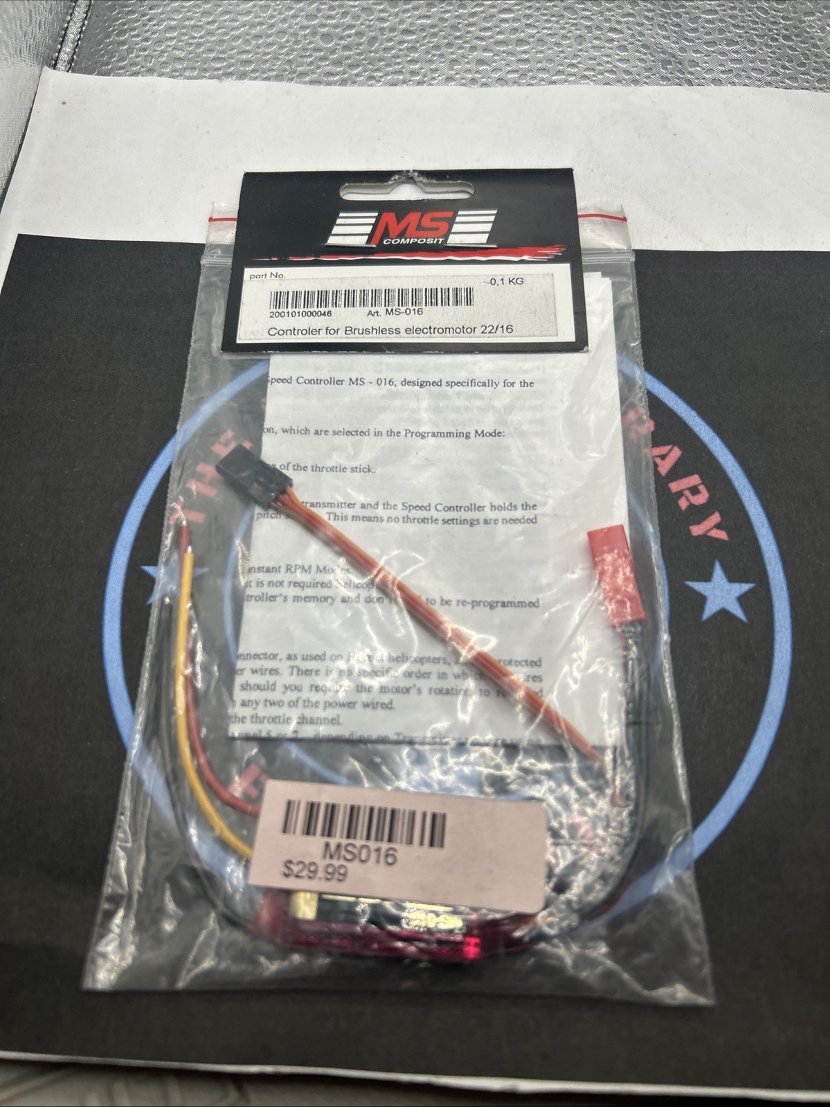MS Composit. Controller For Brushless Electromotor. 22/16. MS016