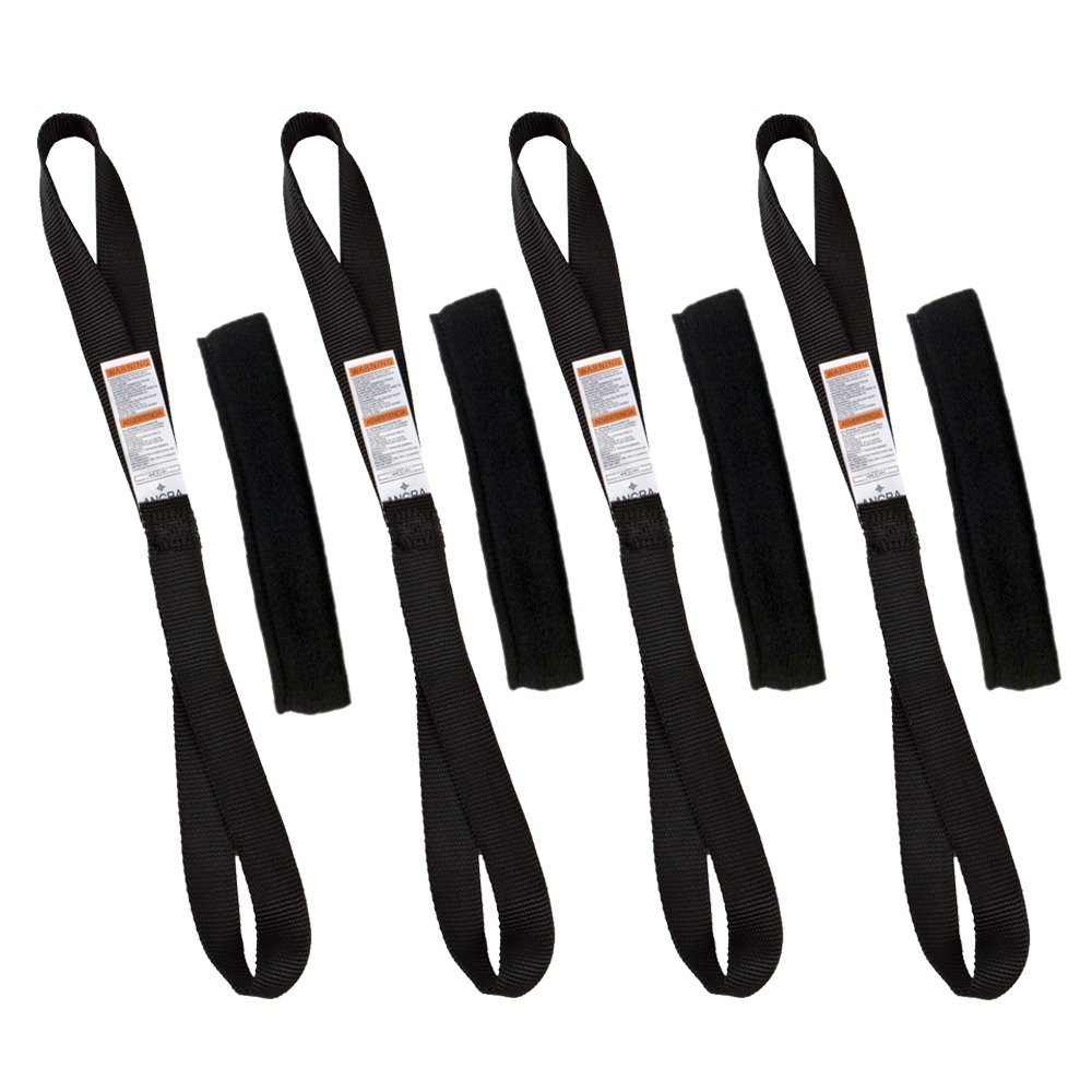 Ancra Tiedowns 18" Soft Touches, Tie Down Extension w/Fleeces - Black 4-Pack