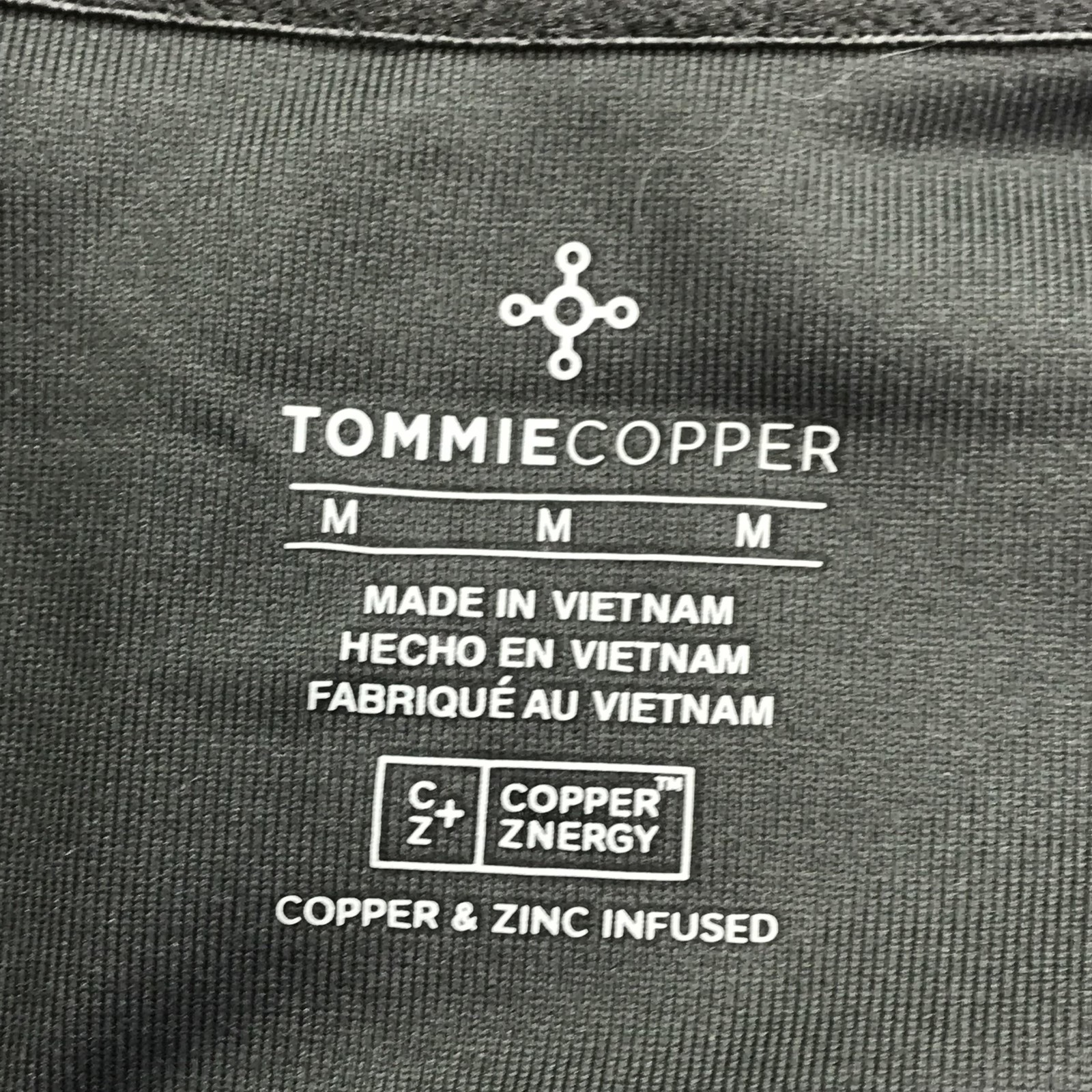 Tommie Copper Mens Compression Back Support Shirt Medium Gray Zip Top Athletic