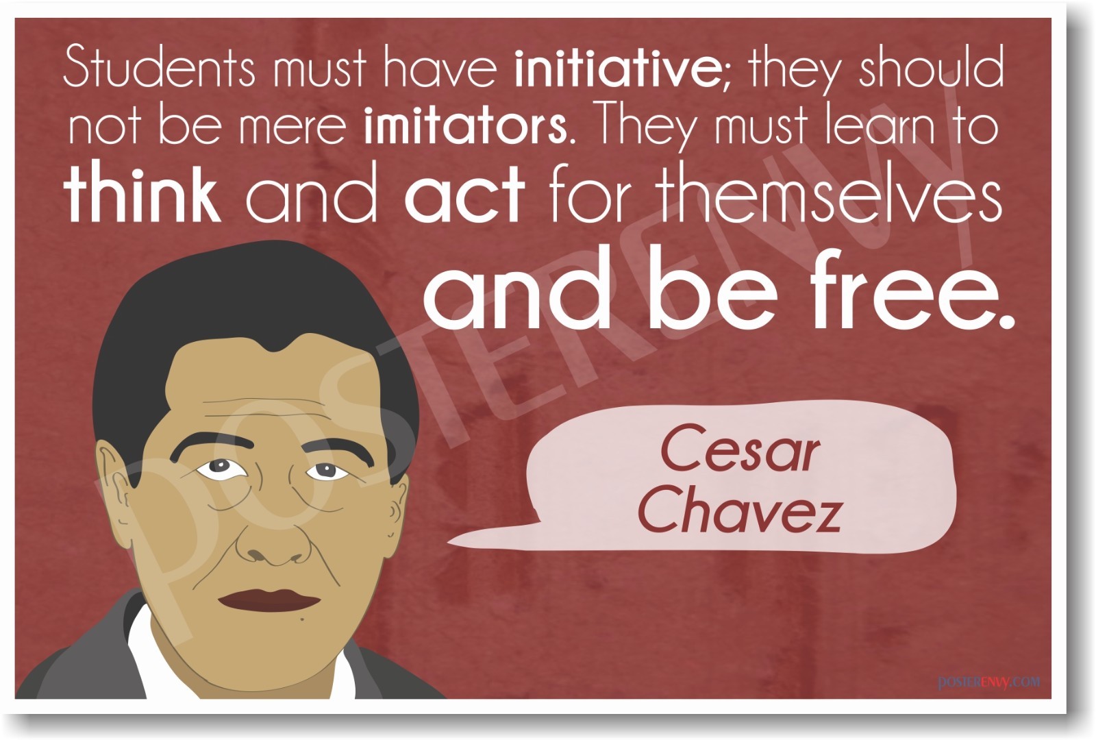 Initiative - Famous American Cesar Chavez - NEW Classroom Motivational POSTER