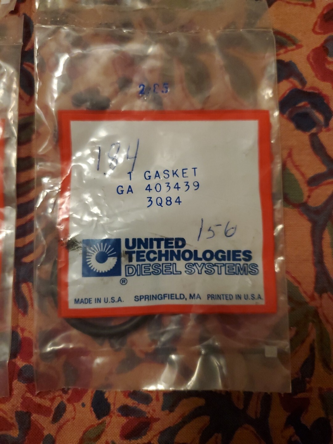 United Technologies Diesel Systems O Ring GA 403439 4 Total In Original Package