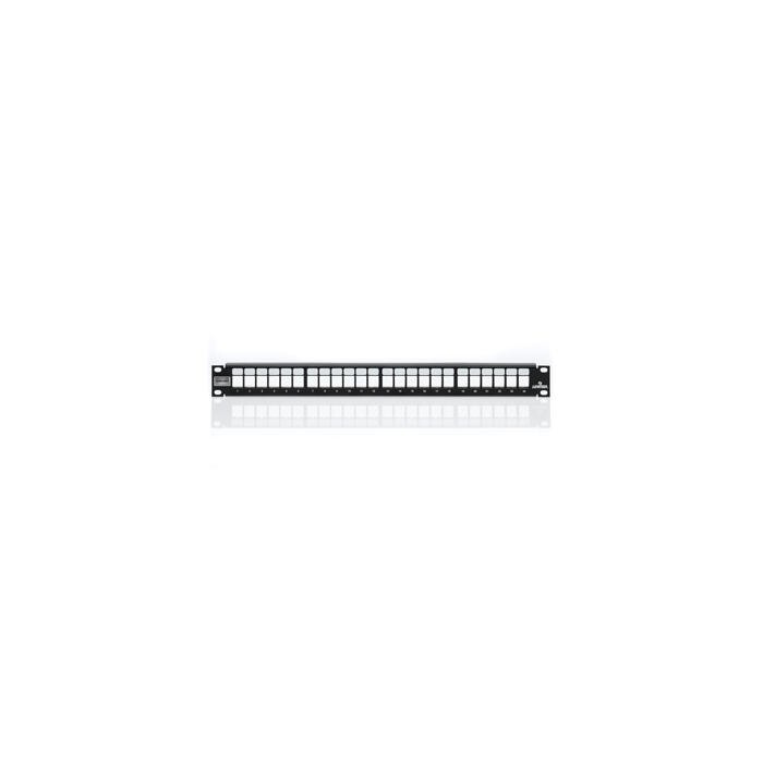 Leviton 4S255-S24 24 Port 1RU Shielded Flat Quickport Patch Panel Black