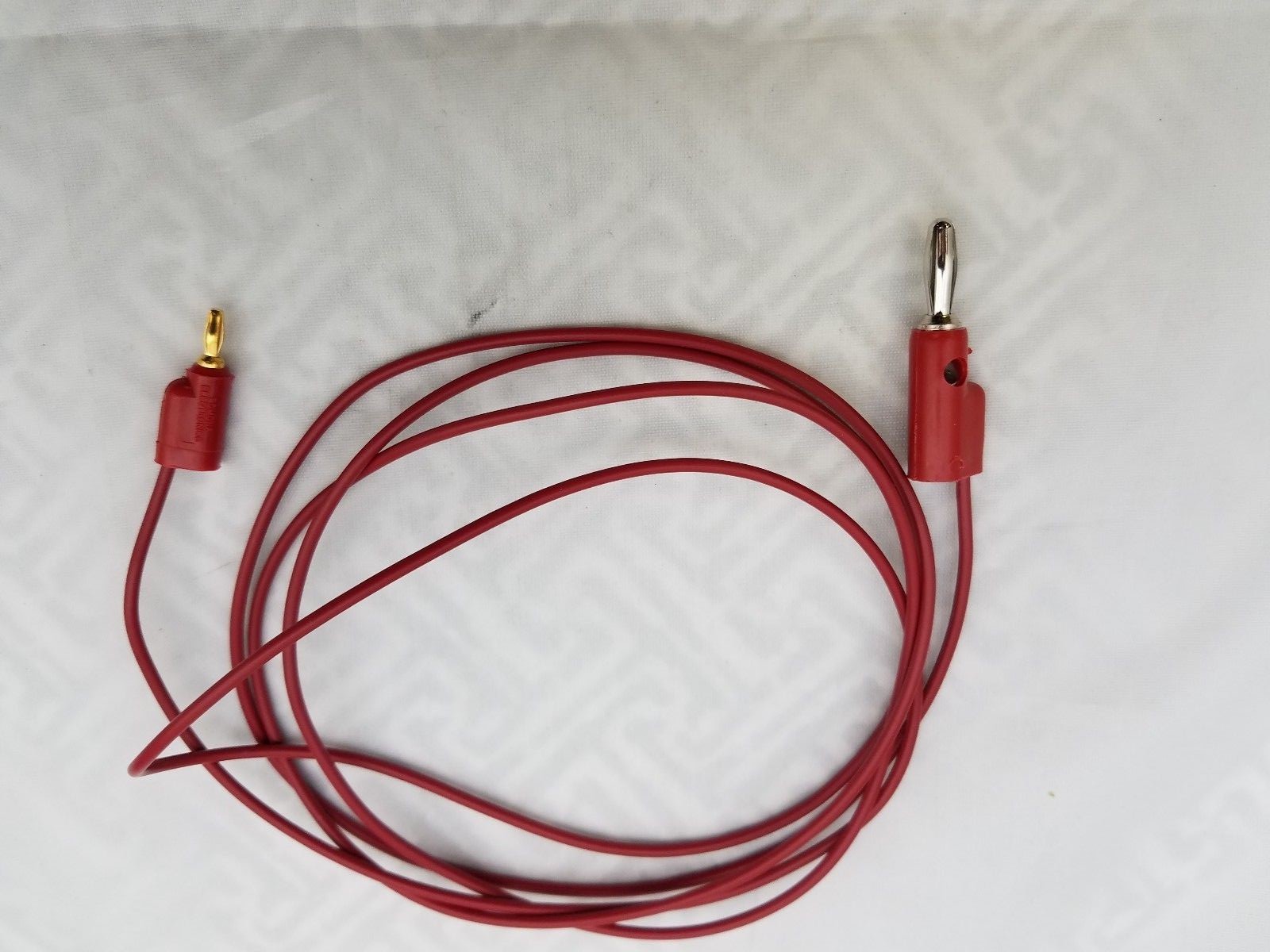 BANANA TO MINI BANANA PATCH CABLE 5 FT, STACKABLE , RED LEAD, HIGH QUALITY