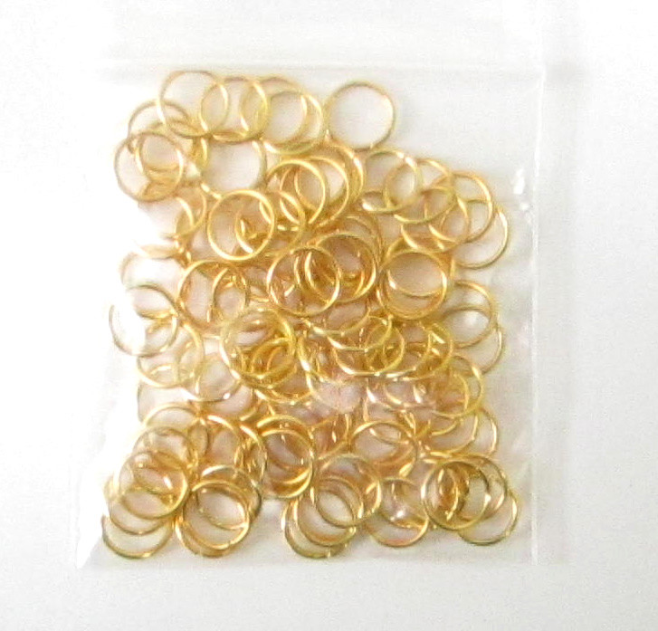 NEW-GOLDTONE JUMP RINGS-8 MM-PKG OF 650-GREAT BUY