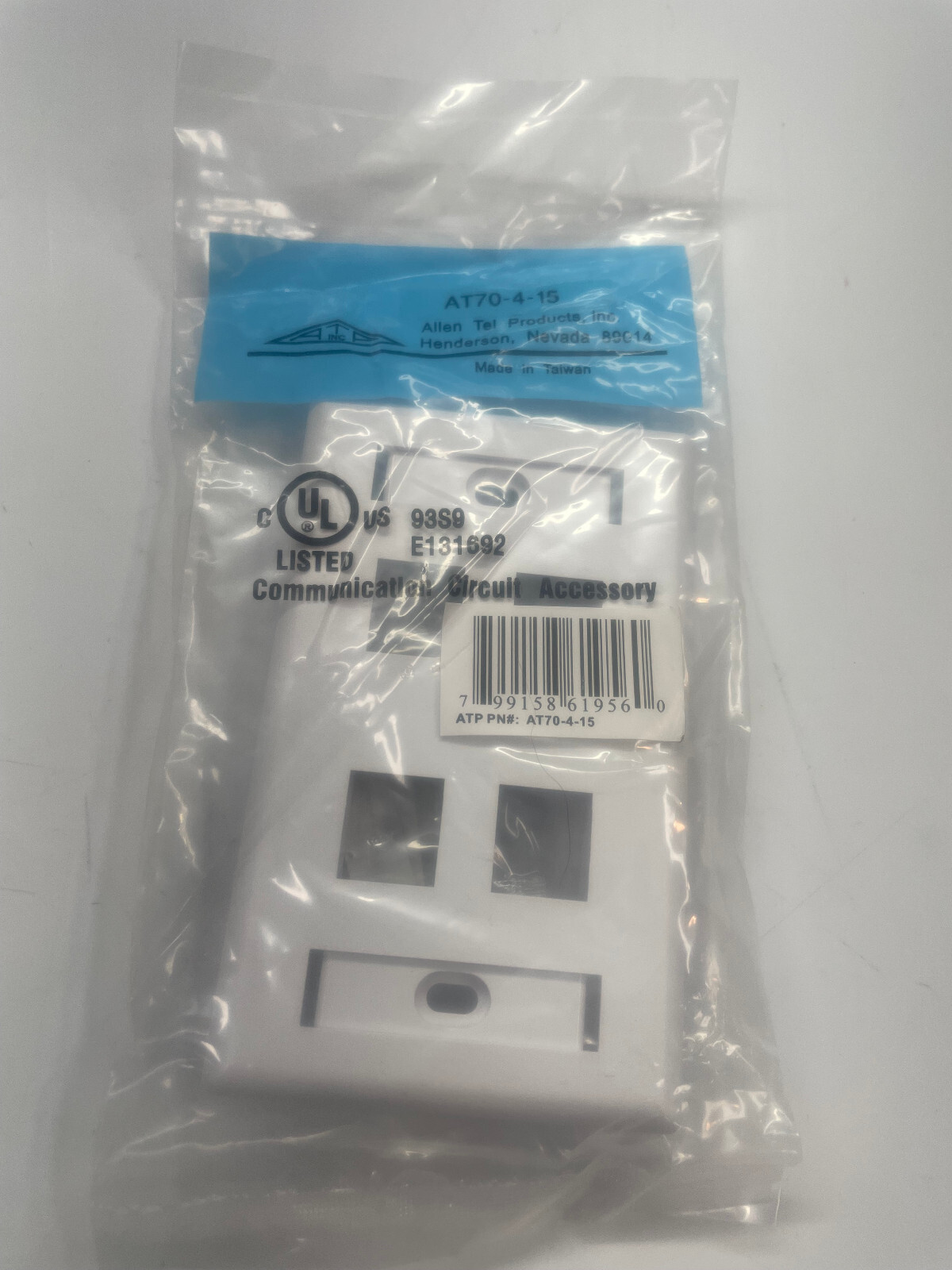 Allen Tel Products AT70-4-15 4PT WALL PLT W/WIND White