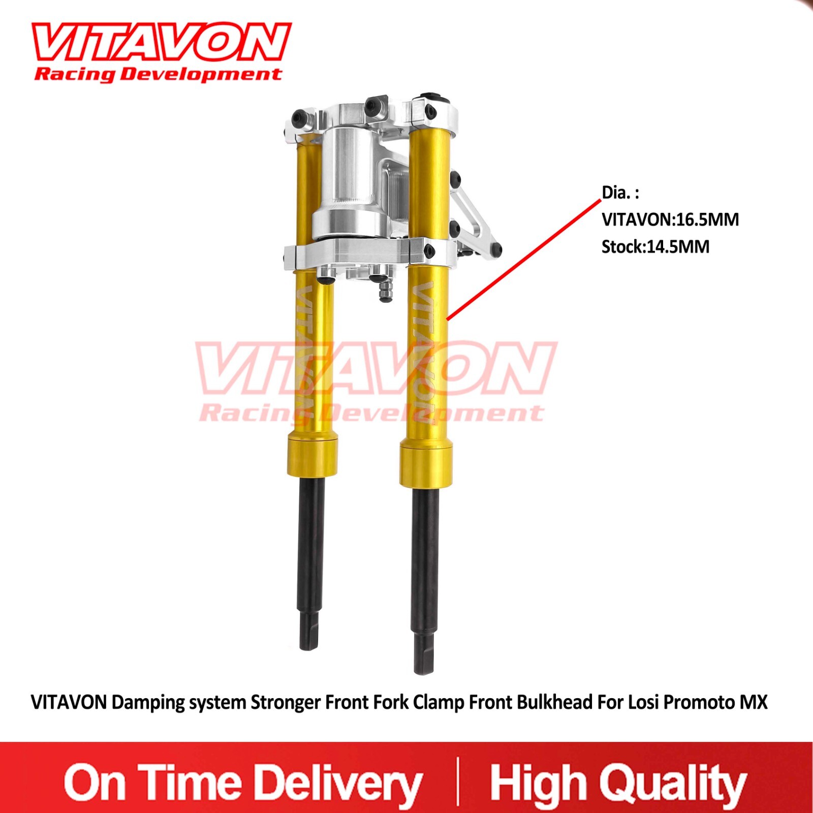 Vitavon Damping system Stronger Front Fork Clamp Front Bulkhead For Losi Promoto