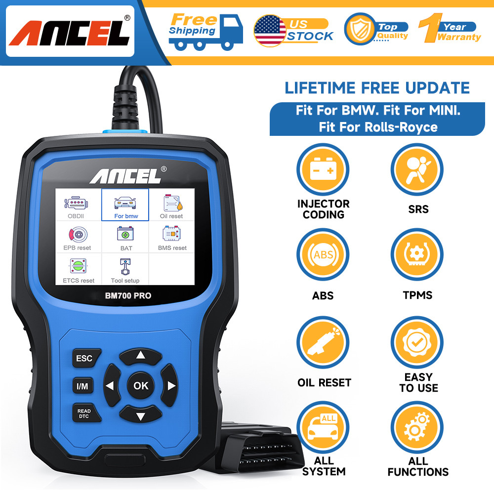 ANCEL BM700 For BMW OBD2 Scanner Code Reader All System Auto Diagnostic Tool DPF