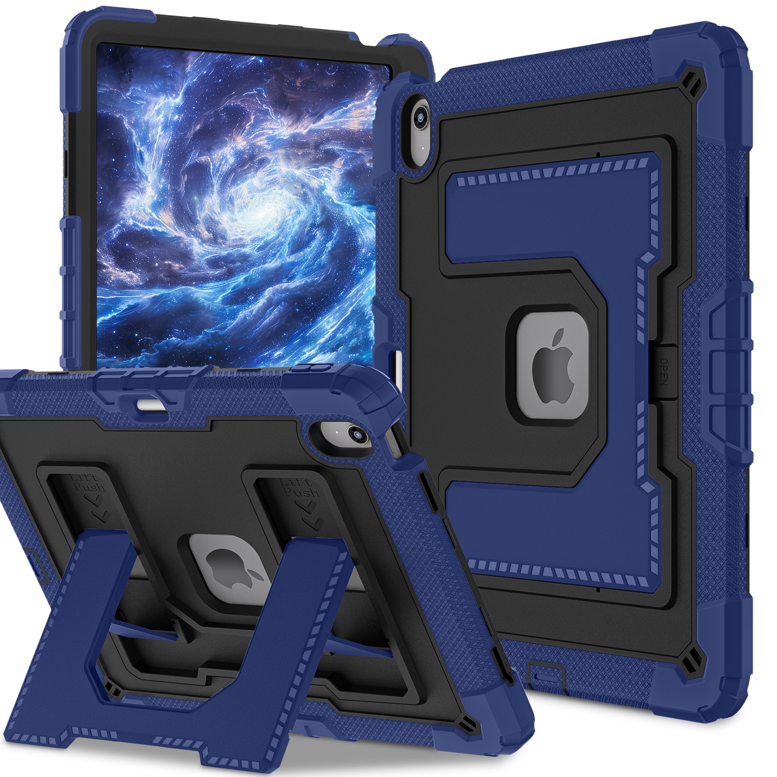 For iPad Air 13'' M4 (2026)/Air 11 M4 (2026) Stand Shockproof Rugged Case Strap