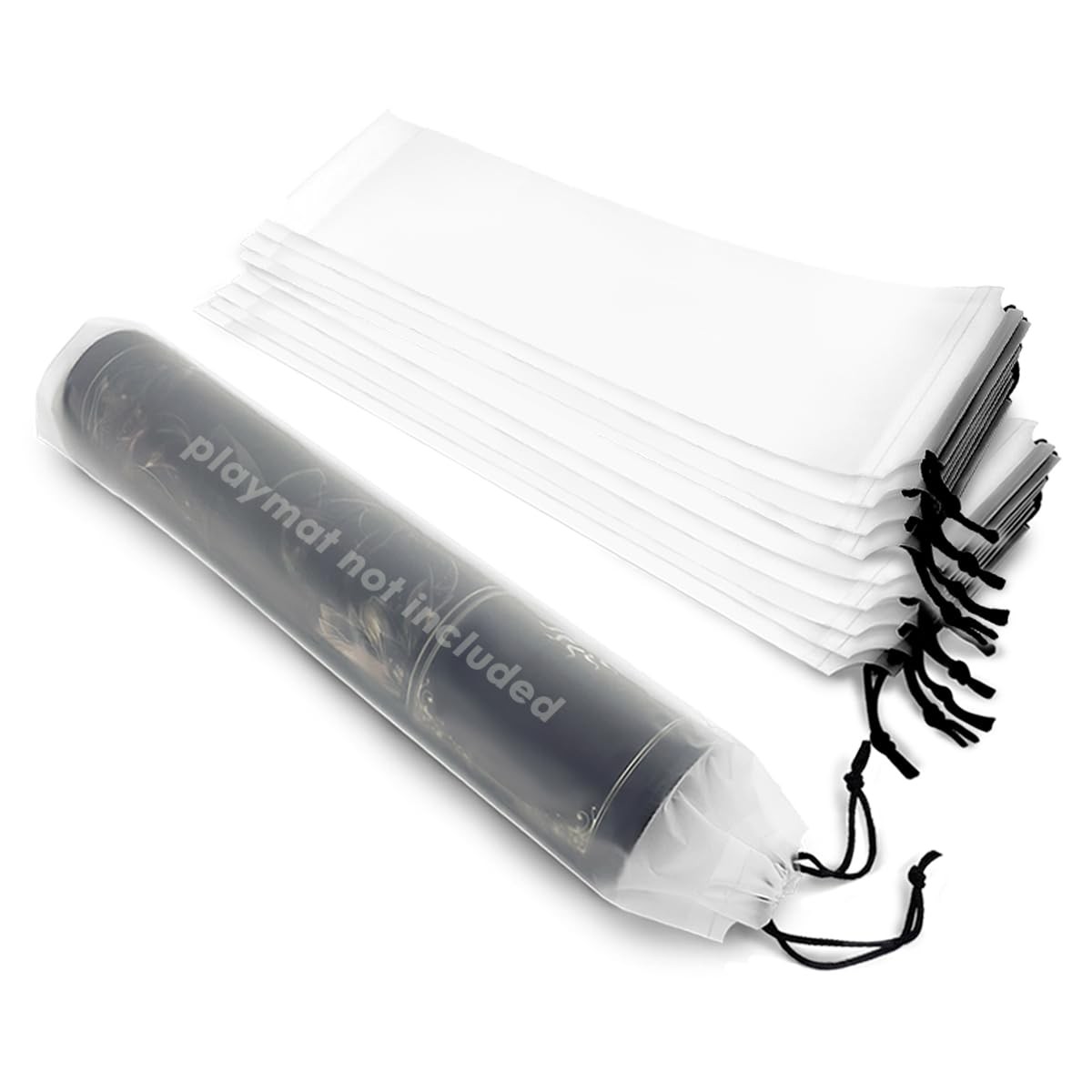 Playmat Bag for TCG – 10 Pack Waterproof Frosted White Polyethylene Storage B...