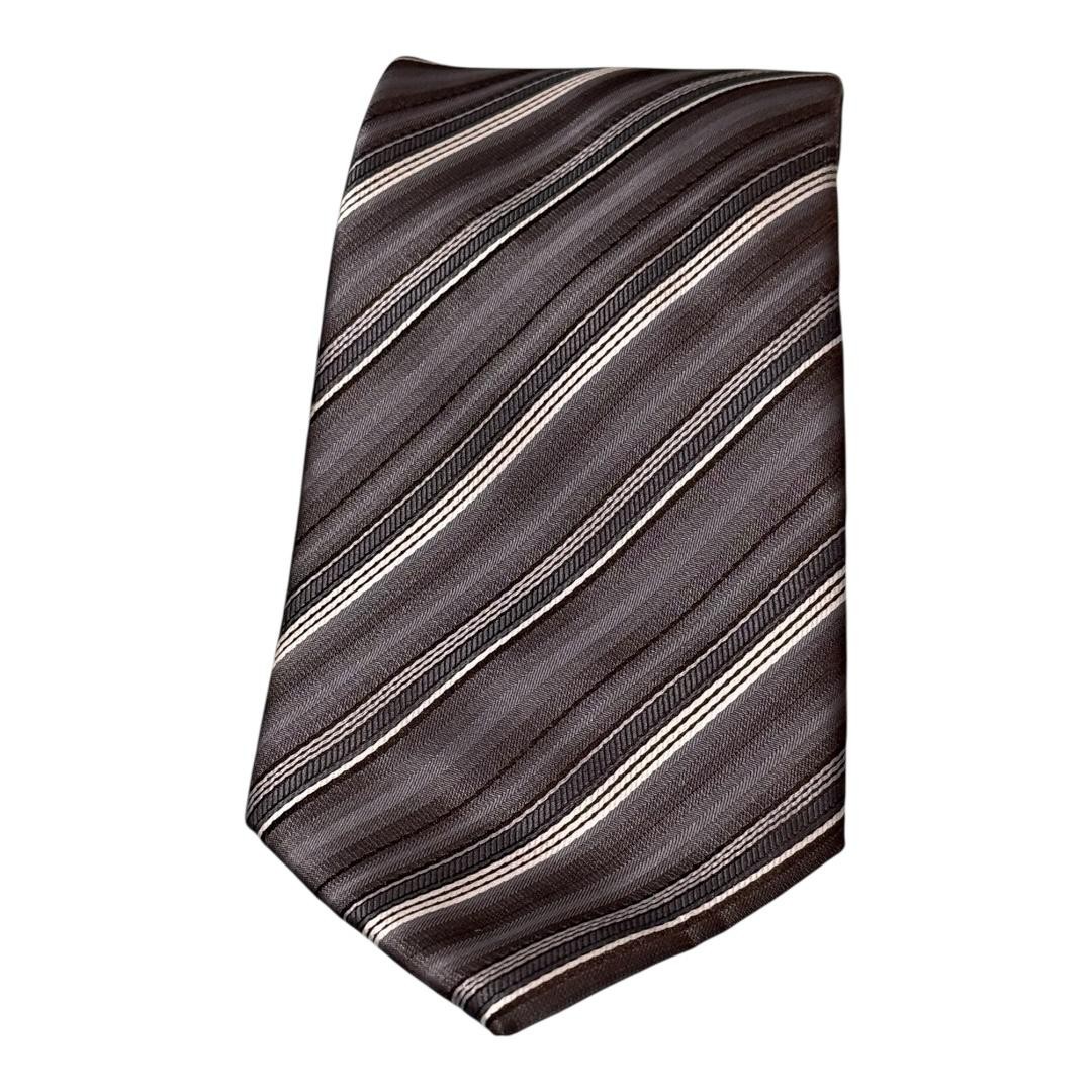 Van Heusen Tie Mens One Size Blue Gray Diagonal Stripe Polyester Dress Necktie