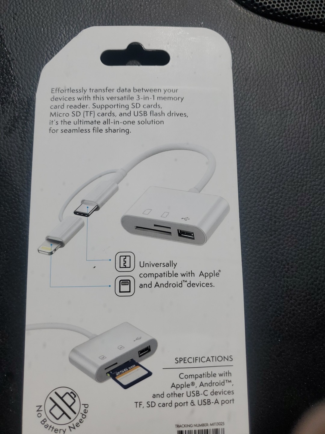 3 In 1 Memory Card Reader New Factory Sealed