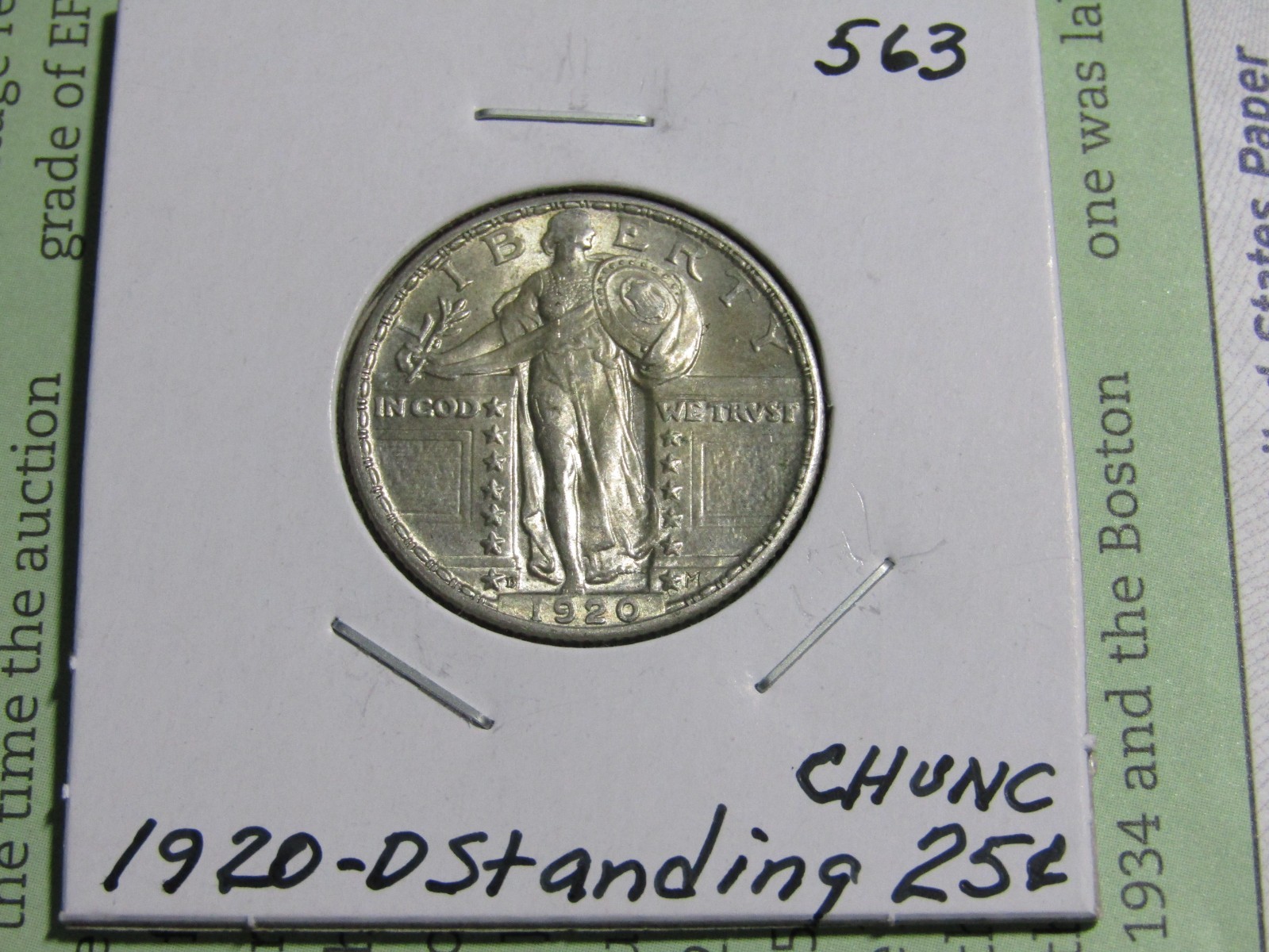 1920-D Standing Liberty Quarter #563 Better Condition - CHUNC