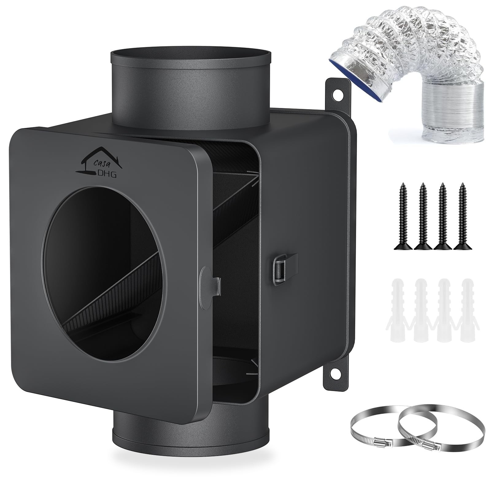Metal Dryer Duct Lint Trap,Indoor Dryer Vent Kit with Lint Catcher,Secondary ...