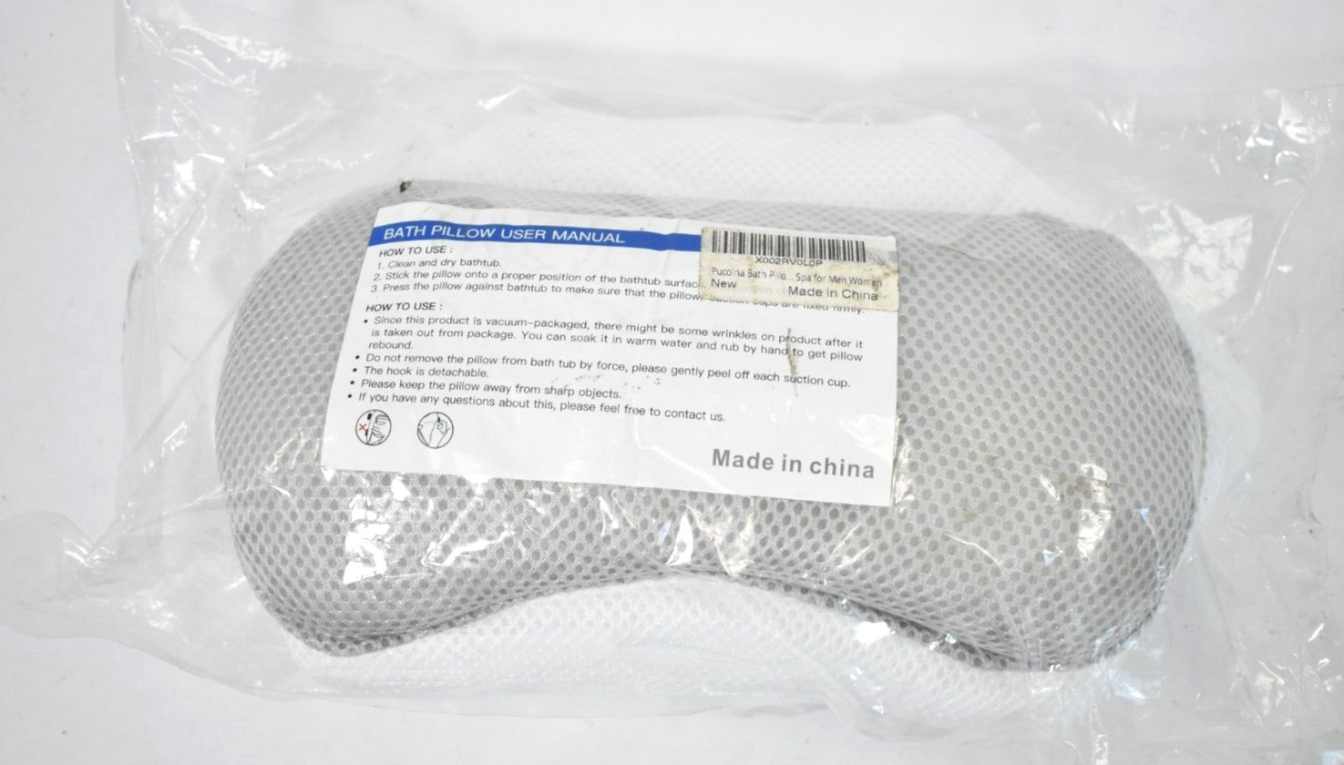 Pucoina Bath Pillow For Tub Headrest Neck & Back Support Air Mesh Cushion