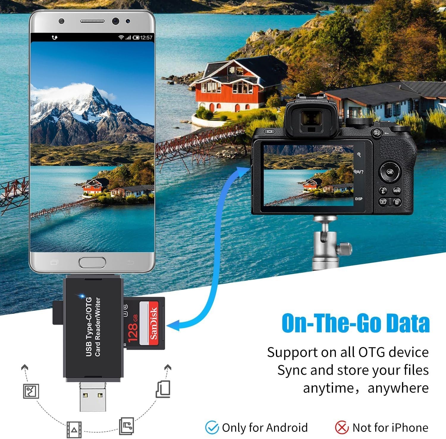 Versatile SD/Micro SD Card Reader for Android, Mac & Windows - Dual Card Access