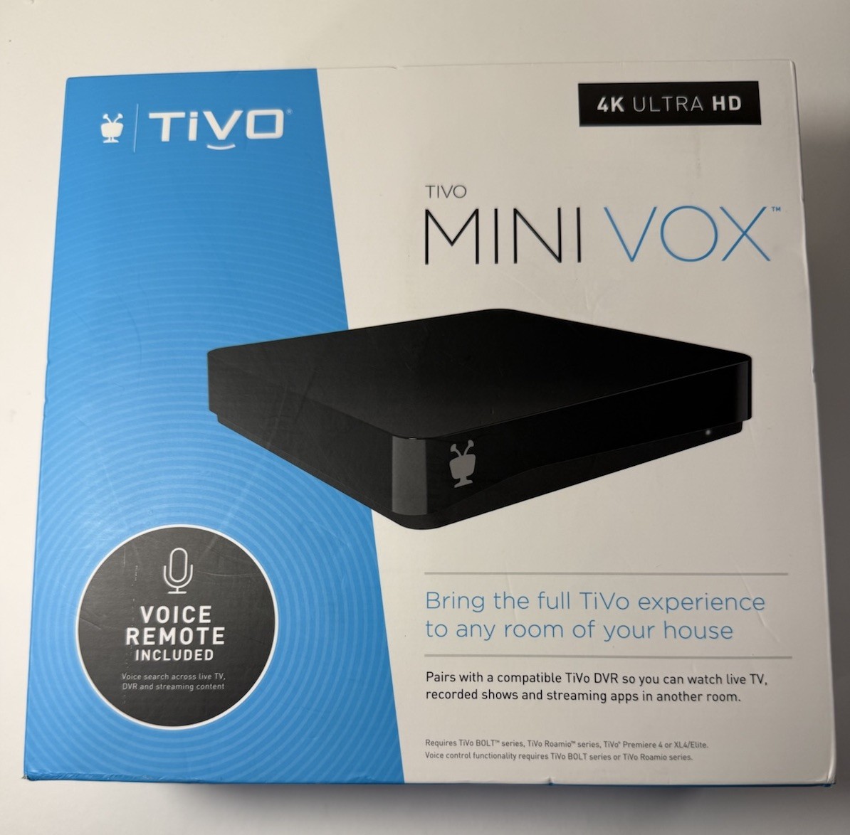 TiVo Mini VOX 4K UHD TCDA95000 Voice Remote HDMI Power Ultra HD Brand New
