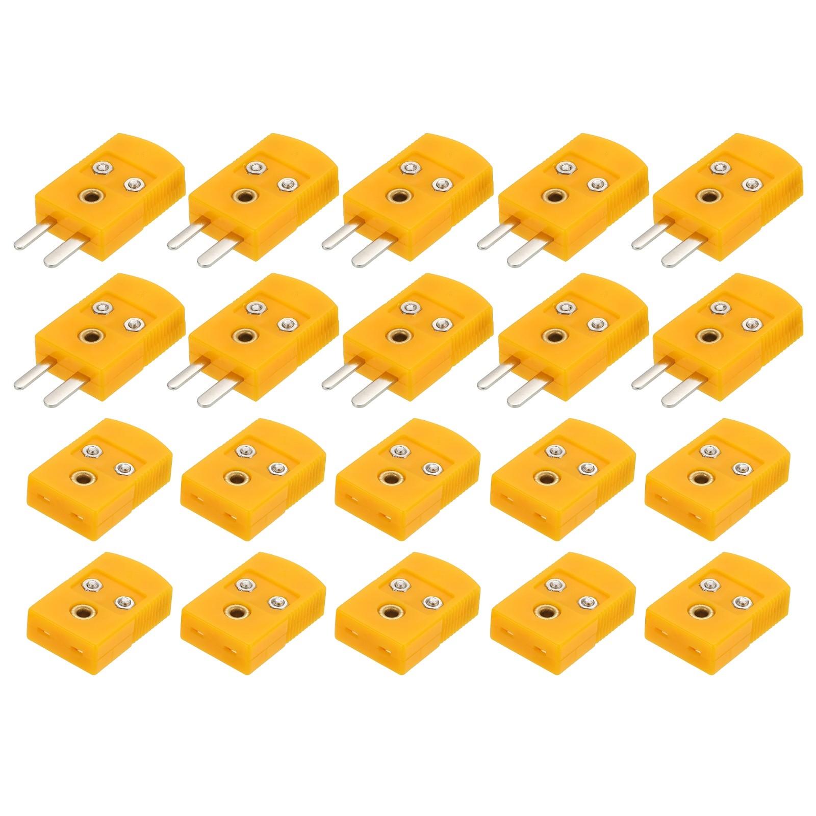 10 Set K Type Thermocouple Wire Connectors Male Female Plug 120°C(248°F) Orange