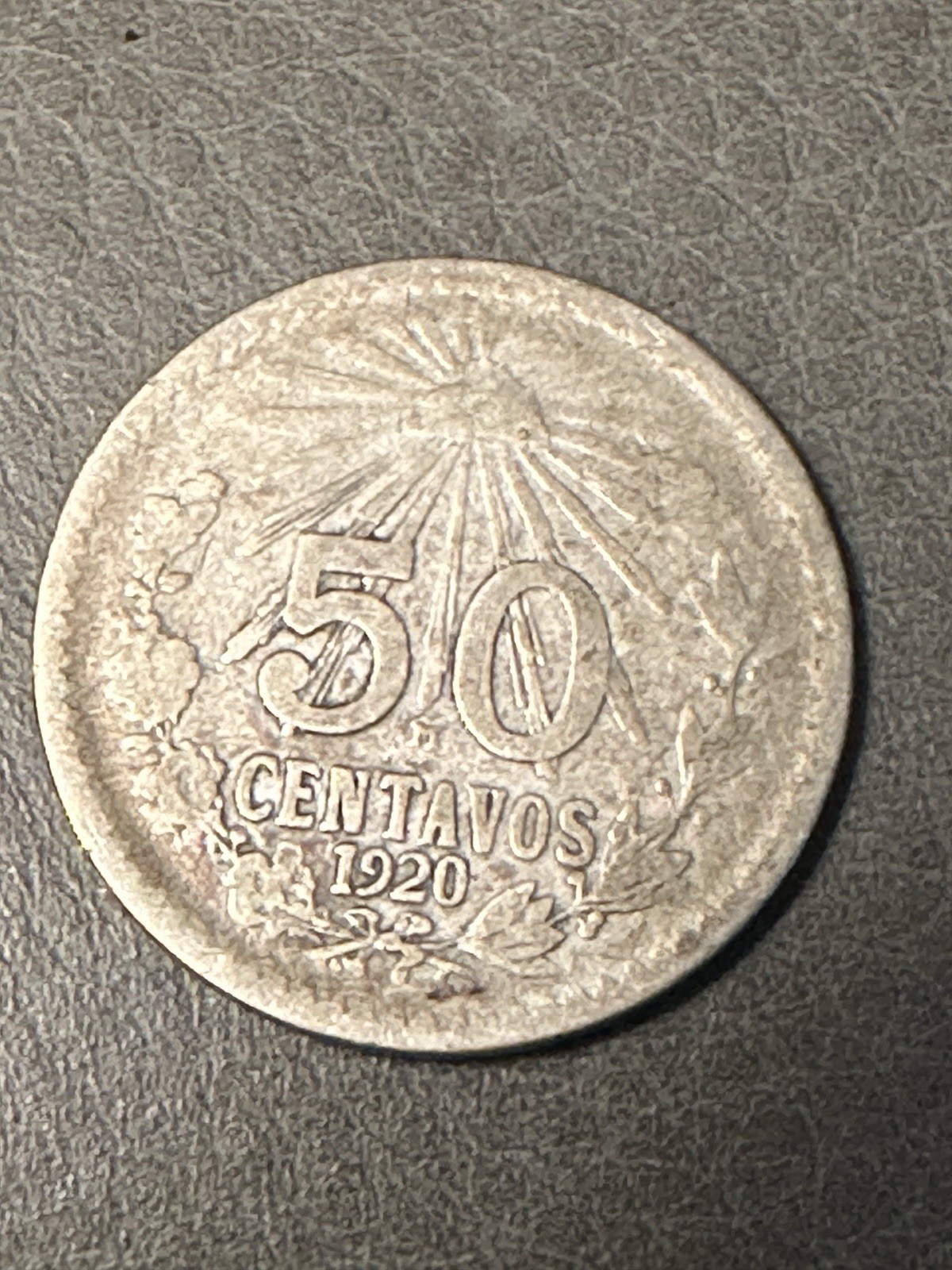 1920 Mexico 50 Centavos Silver Coin .720 Fine Silver 27mm Eagle Circulated