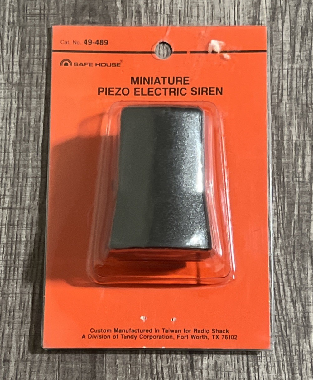 Safe House Miniature Piezo Electric Siren Radio Shack No. 49-489