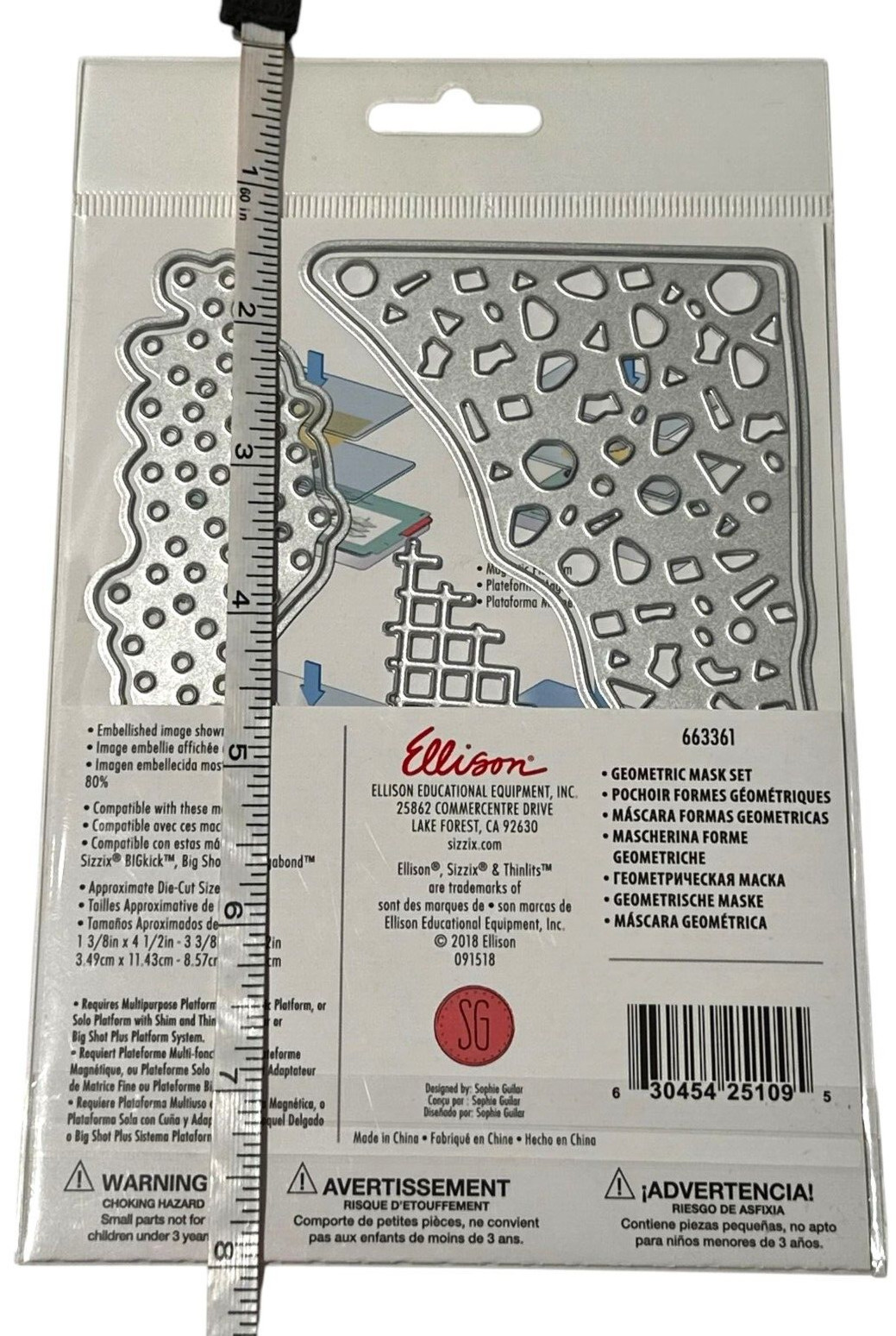 Sizzix Thinlits Geometric Mask Set Dies Paper Cutting Background Dot Confetti