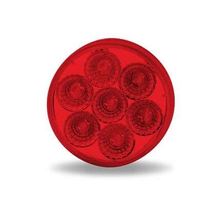 Trux TLED-2XR Led Light, 2" Round, Red (7 Diodes)