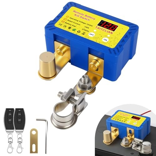 Battery Kill Switch for Car, Remote Disconnect Switch 12V/24V 140A, LED
