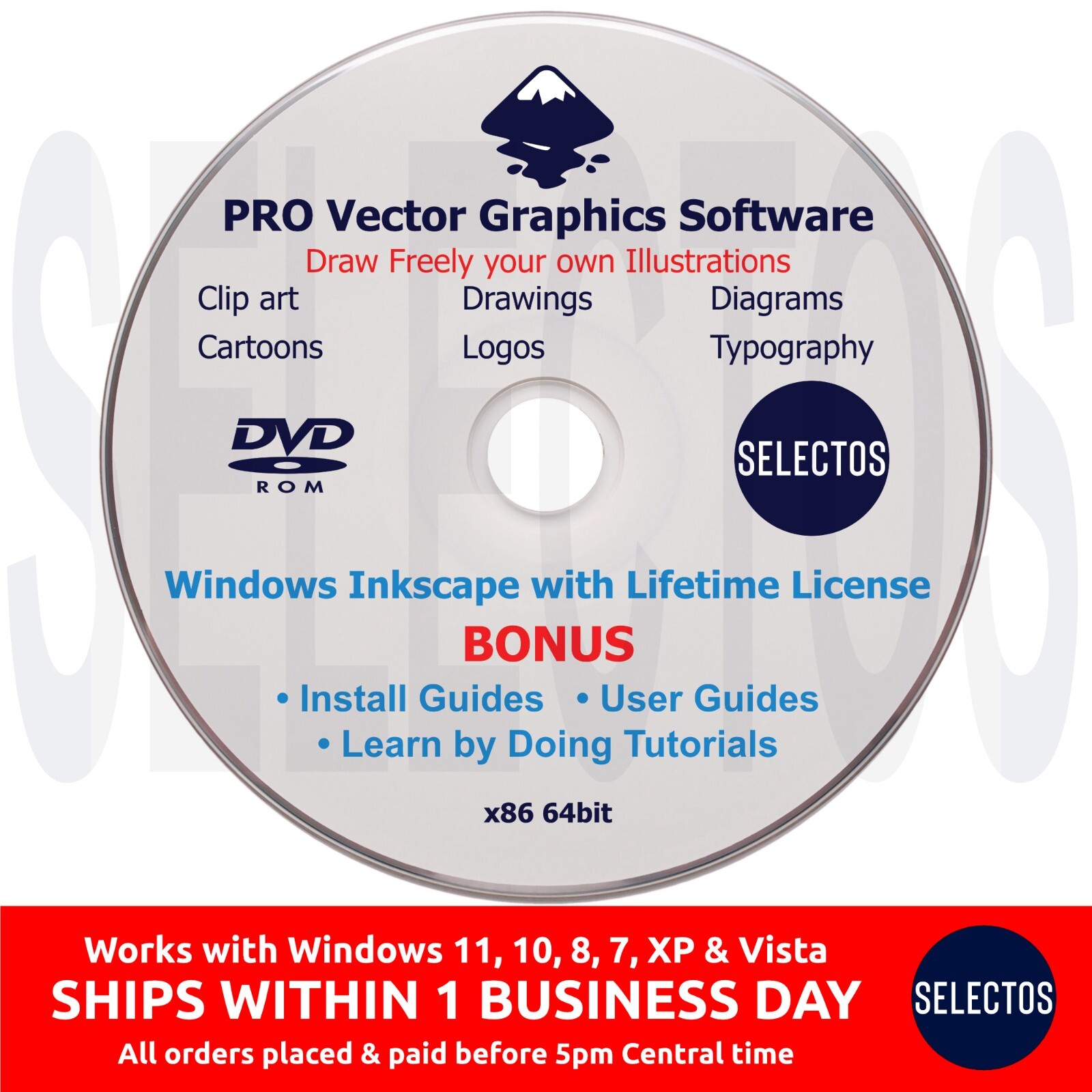 PRO Vector Drawing Graphic Design Illustrator Image Program Editing Software DVD