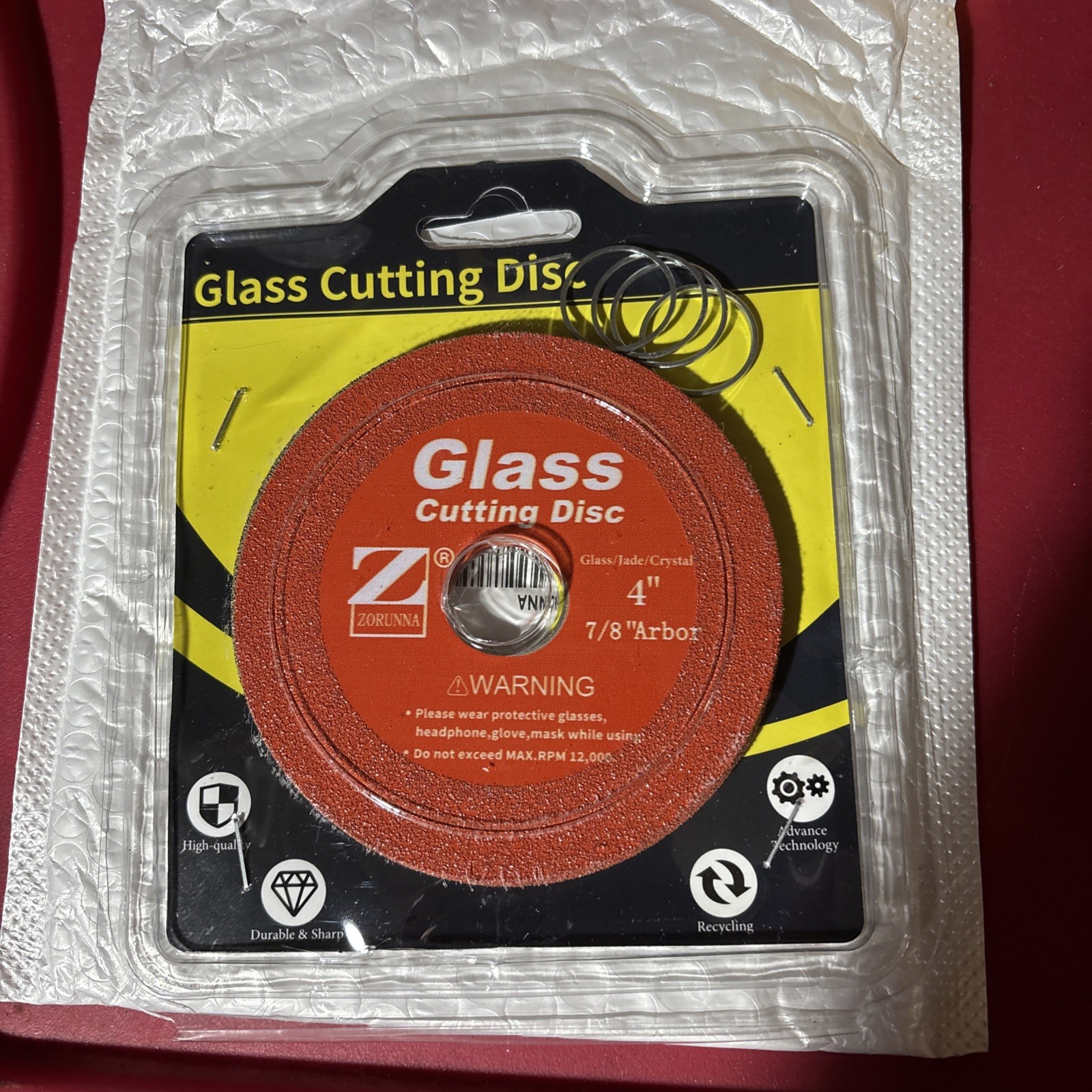 ZORUNNA Glass Cutting Disc for 4-1/2" Angle Grinder 5 Pack Glass Cutter Blade...