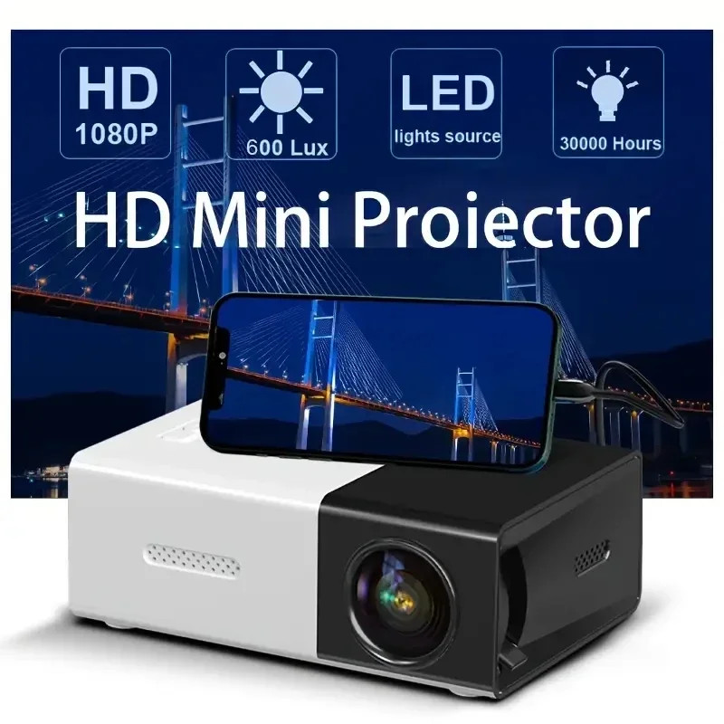 4K HD Mini Projector Home Theater WiFi Phone Screen Mirror HDMI USB Portable