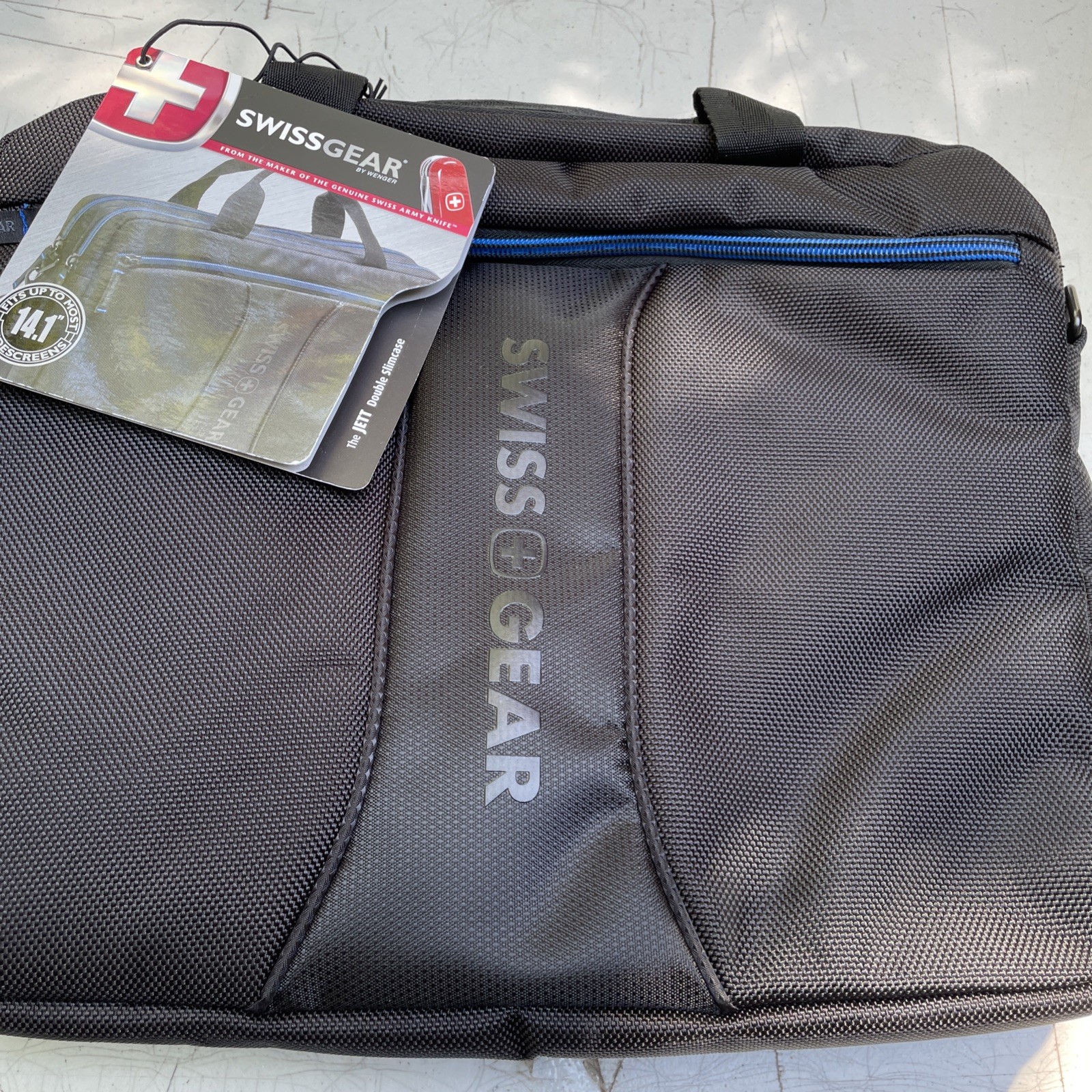 SWISS GEAR The Jett Black  Laptop Tablet Messenger Bag Slim Case 11"x14"