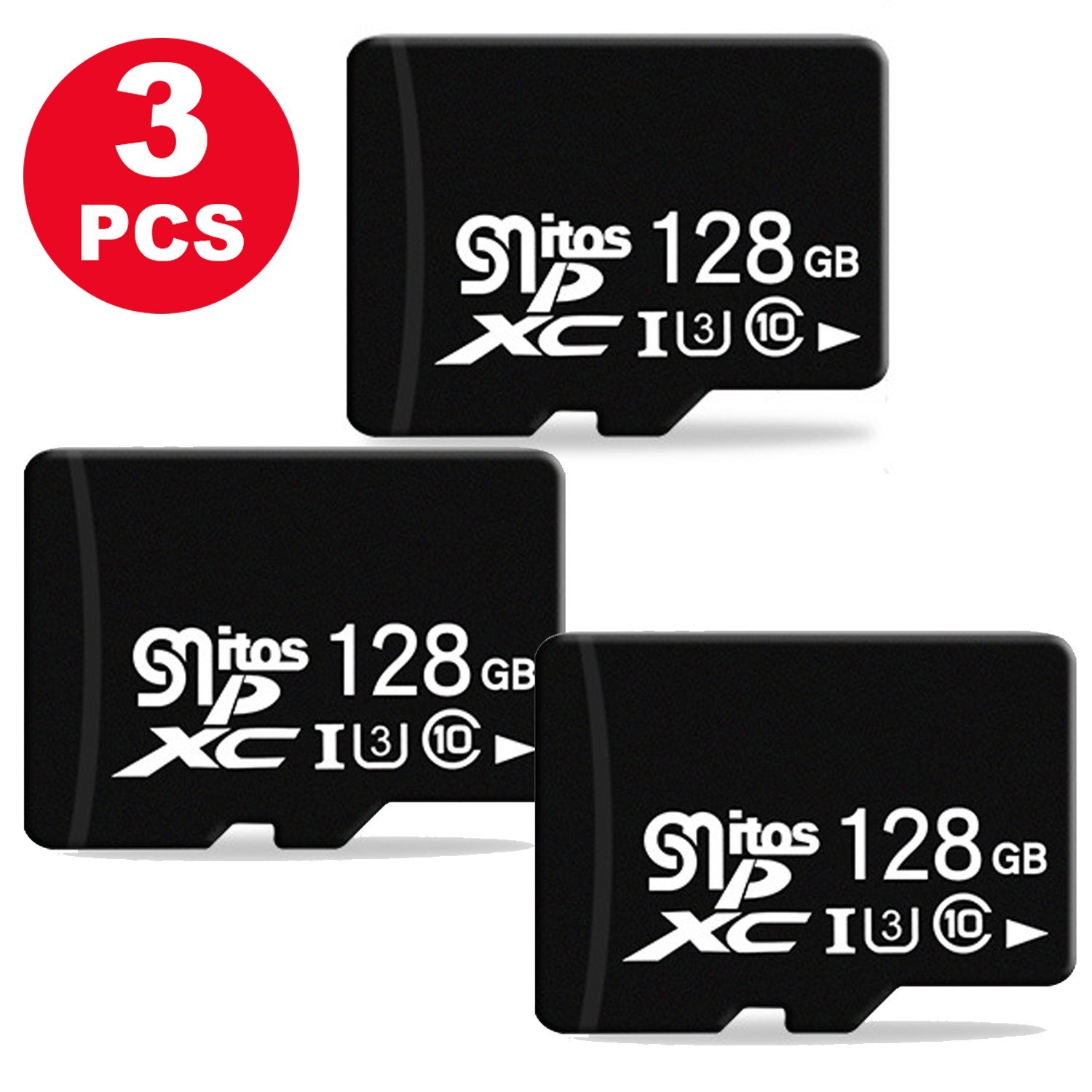 3PCS TF Card 128GB Micro SD Class 10 microSD Memory Card For Phone/Tablet/Camera