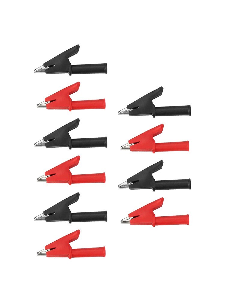 10PCS Fully Insulated Crocodile Clips for Electrical Testing and Jumpers