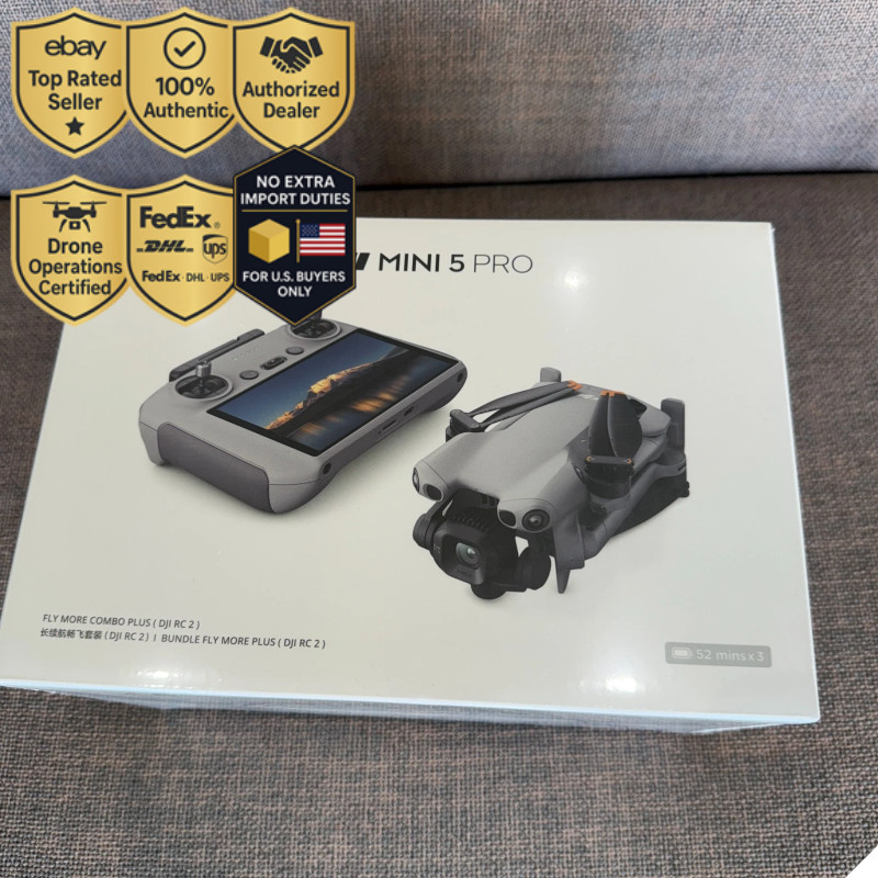 DJI Mini 5 Pro Fly More Combo Plus RC 2 3Long Range Batteries US Duties Included
