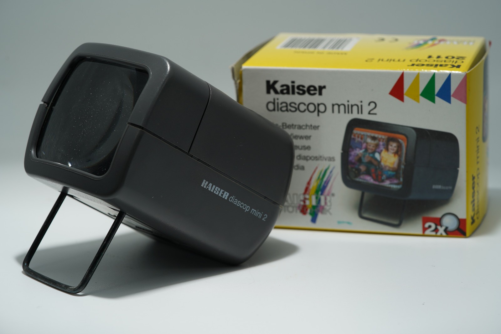 Kaiser fototechnik diascop mini 2 slide viewer with box & manual Needs new Bulb!