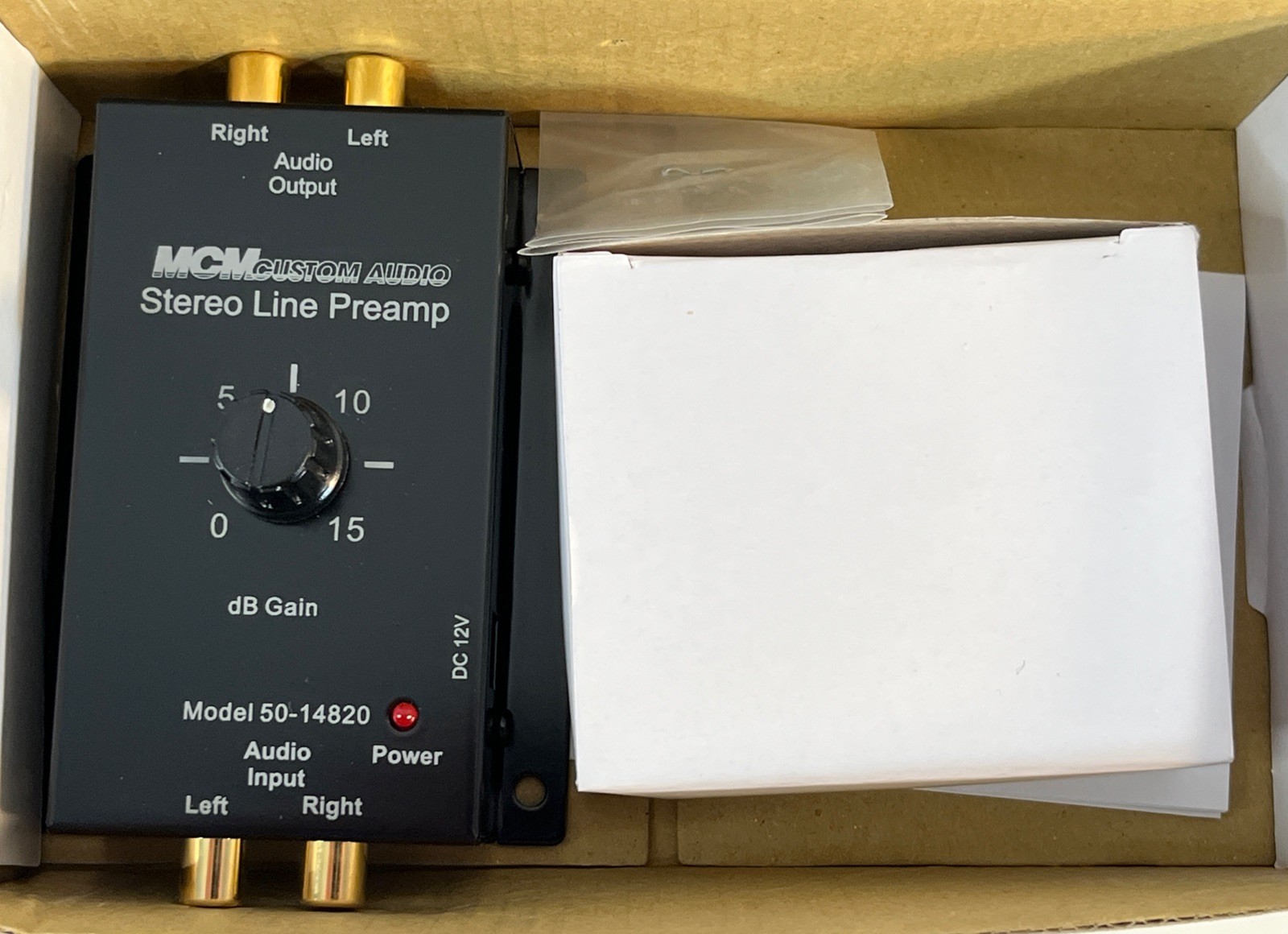 MCM Custom Audio Stereo Line Pre-Amplifier Model 50-14820 Line Level In Box