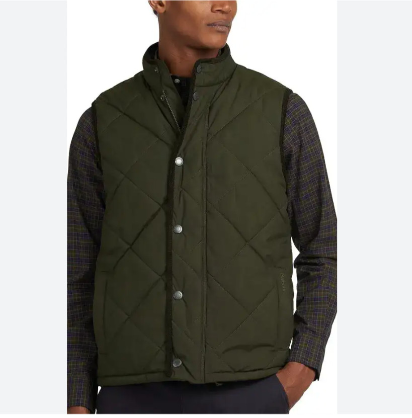 Sage/ Classic~ Barbour Harley Box Quilted Vest MSRP$250 ~  WARM, COMFY & Stylish