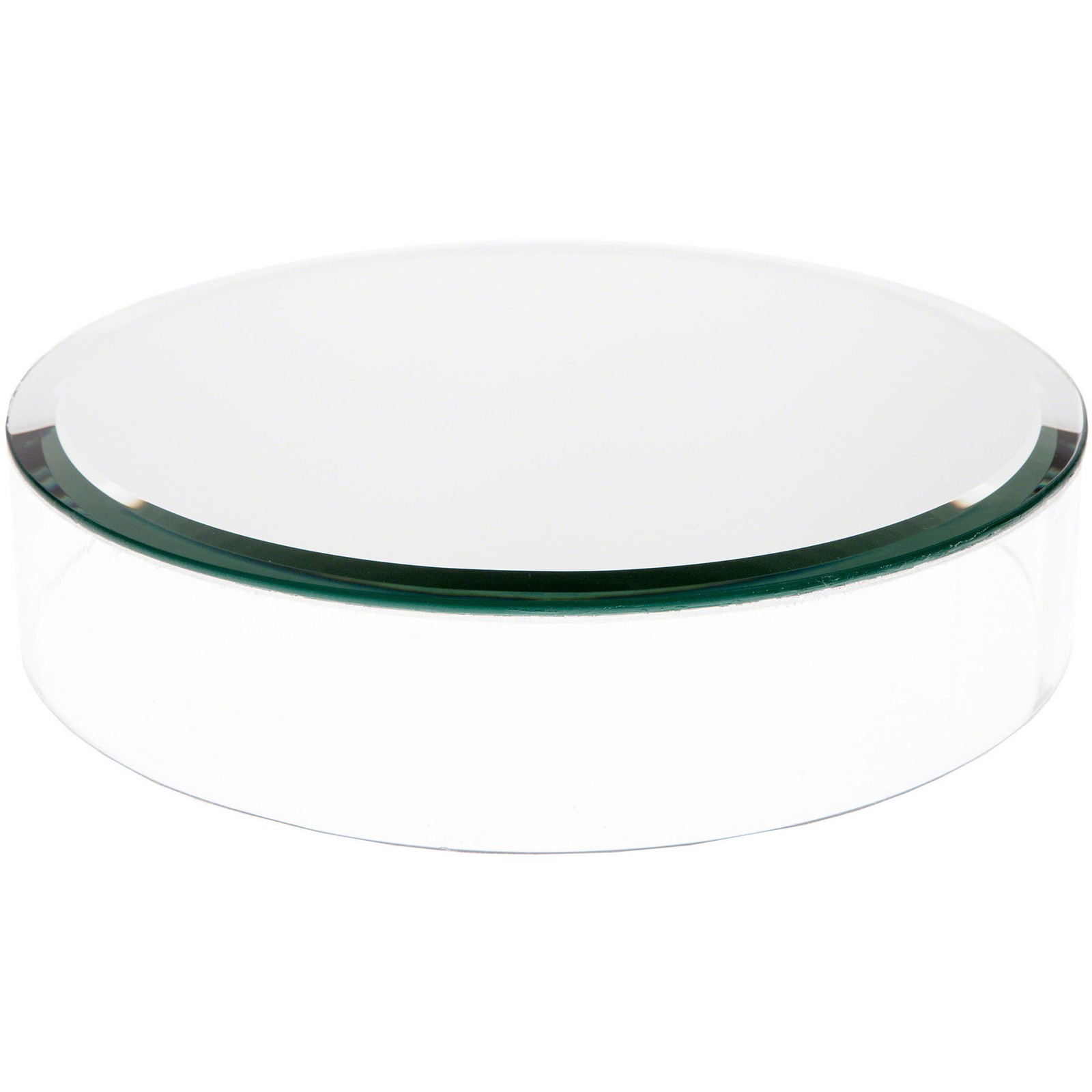 Plymor Clear Acrylic Cylinder Display Riser with Mirror Top, 2" H x 10" D