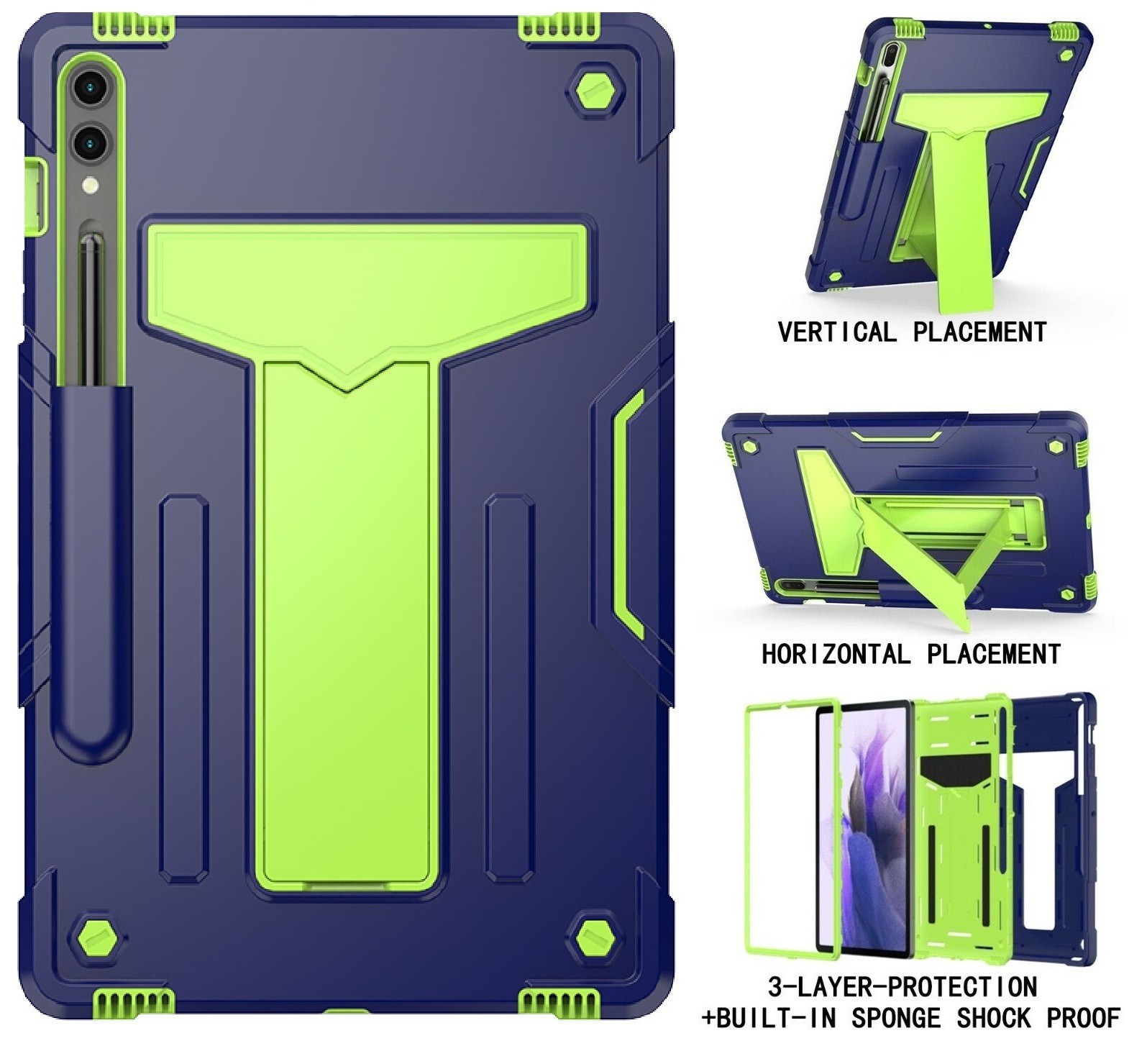 Samsung Galaxy Tab S10+ 5G Case 12.4" Full-Body Drop Protection Cover with Stand