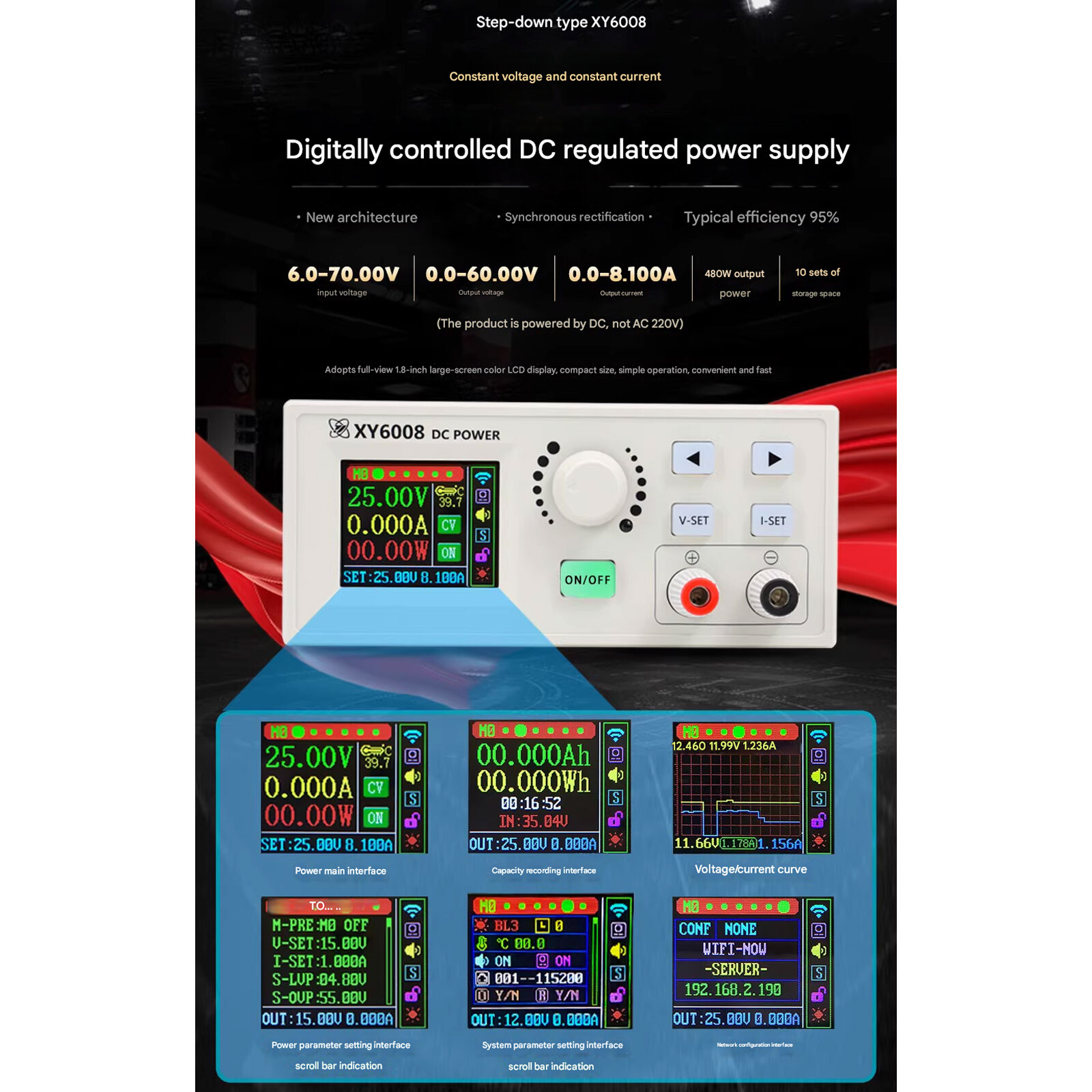 XY6020-W Digital Adjustable DC Regulated Power Supply Constant Voltage & CurrenH