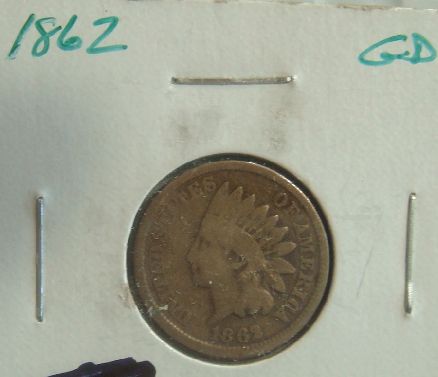 1862 1c Indian Cent Coin