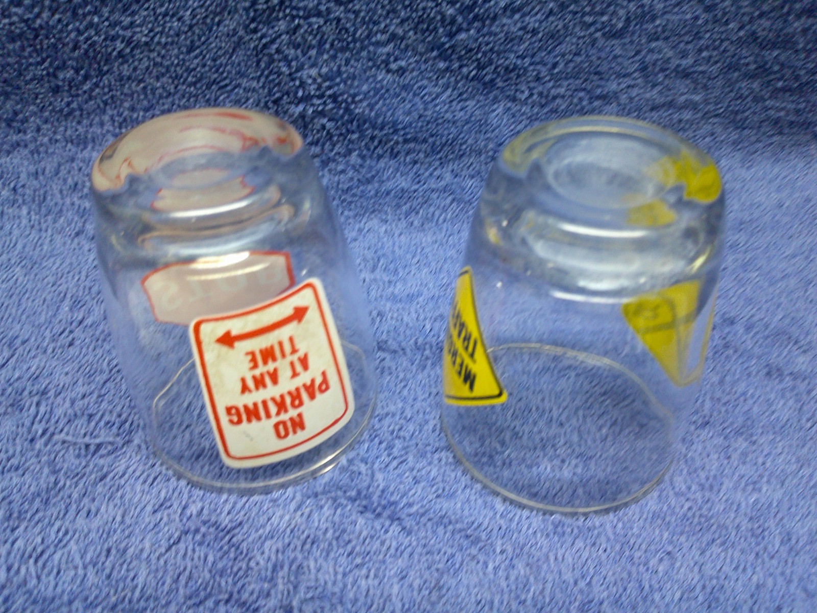 Two Traffic Sign Shot Glasses