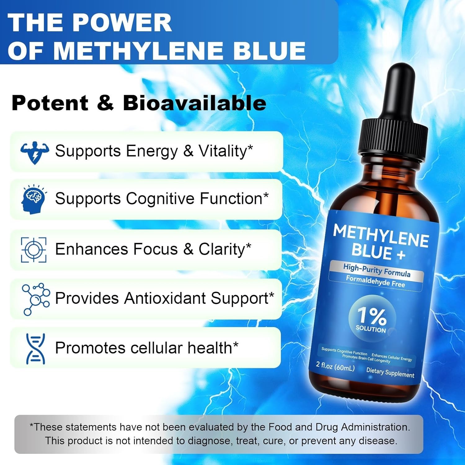 Blue Supplement - Pharmaceutical Grade, 2 FL OZ, 1% USP Grade, Liquid