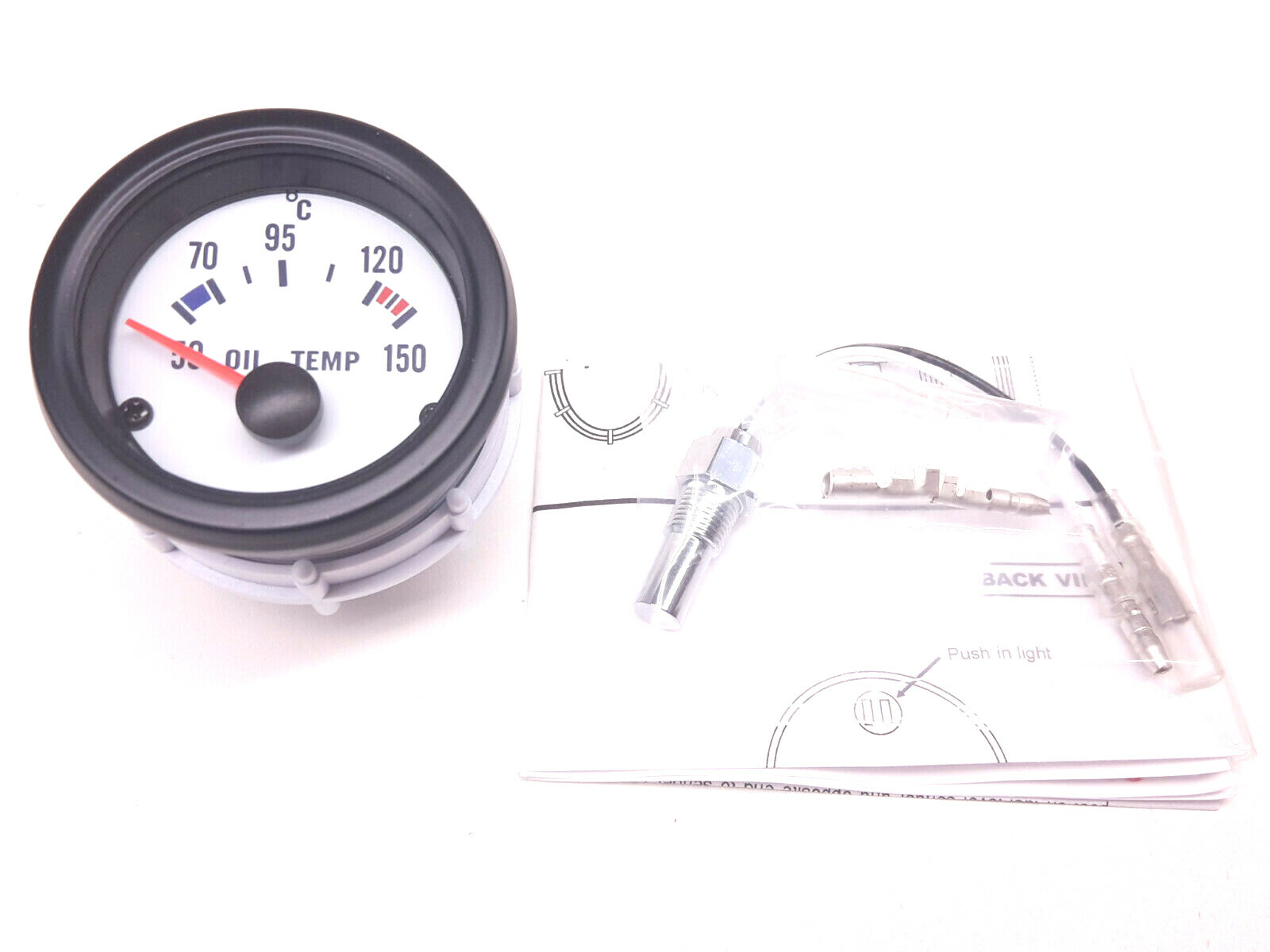RSR oil temperature gauge set white 52 mm retro sender oil gauge 16V G60 G40 VR6 S2