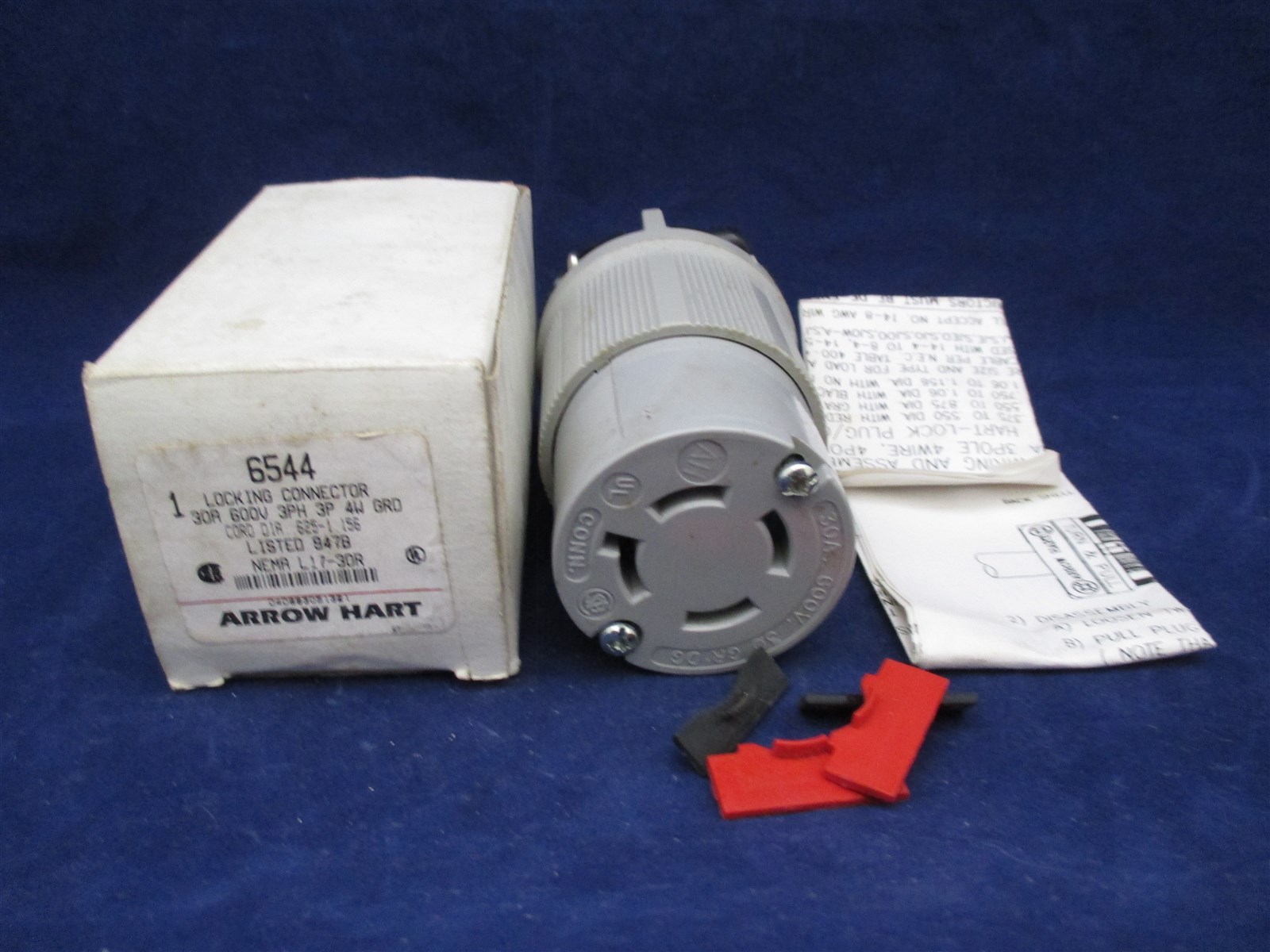 Arrow Hart Locking Connector 6544 NEMA L17-30R new