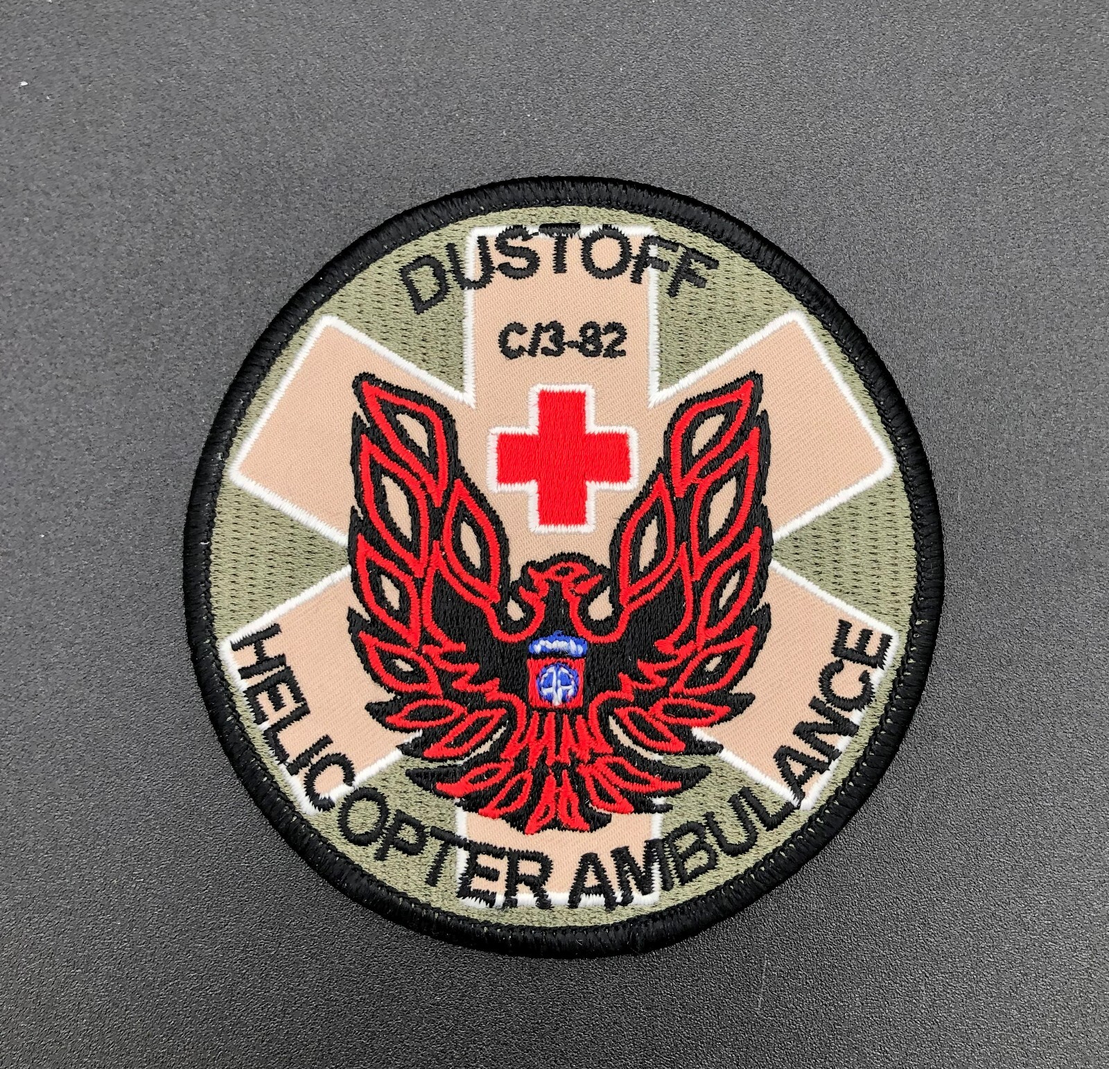 C/3-82 Dustoff Helicopter Ambulance Army Aviation Unit Patch OIF OEF