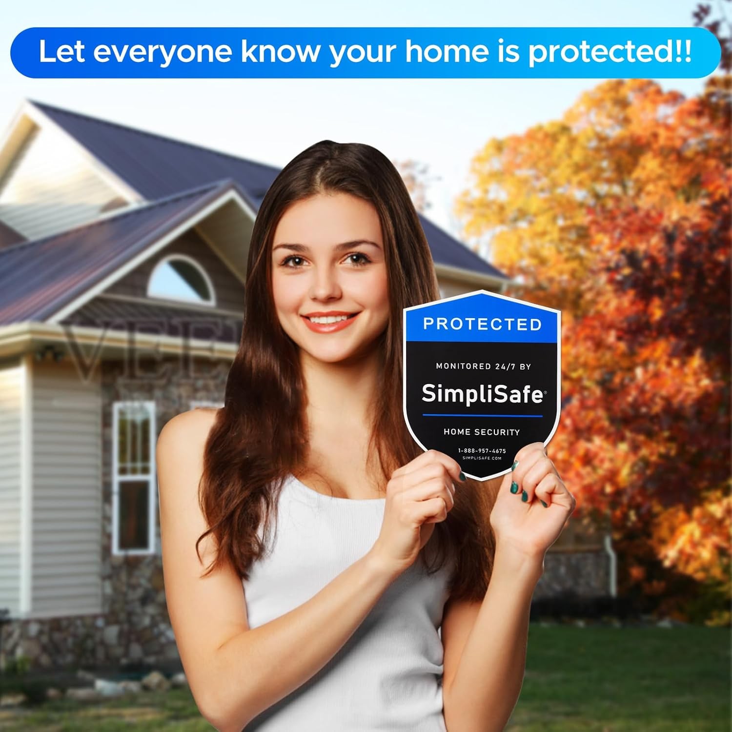 3PCS Yard Sign Compatible for Simplisafe Home Security System And 3PCS Door